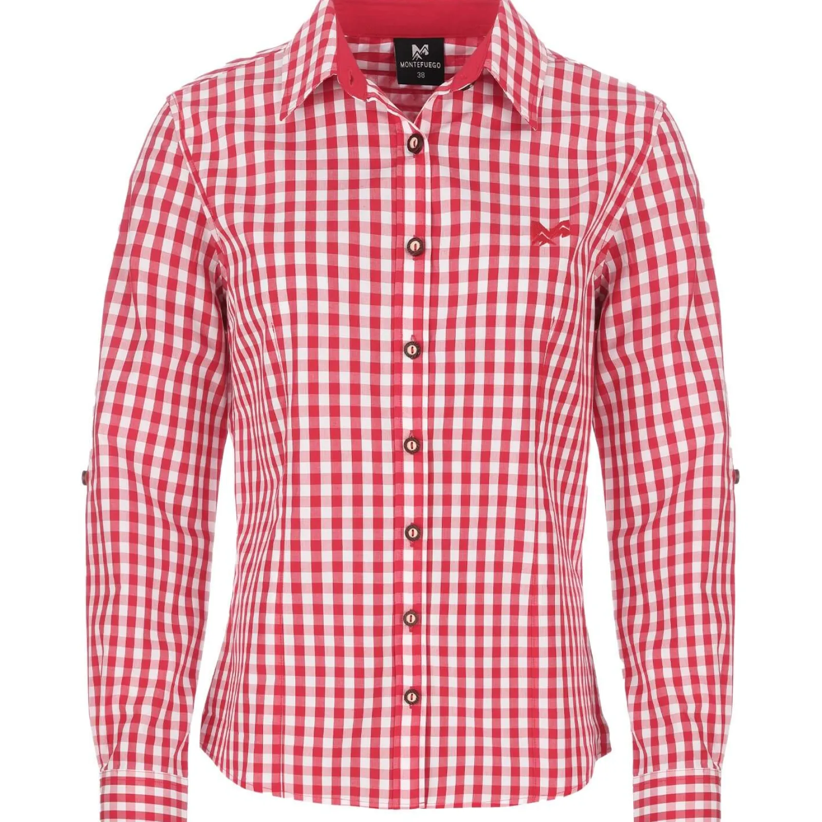 Zillertaler Trachtenwelt Damen Bluse "Babsi", Langarm, -Kariert Rot Store