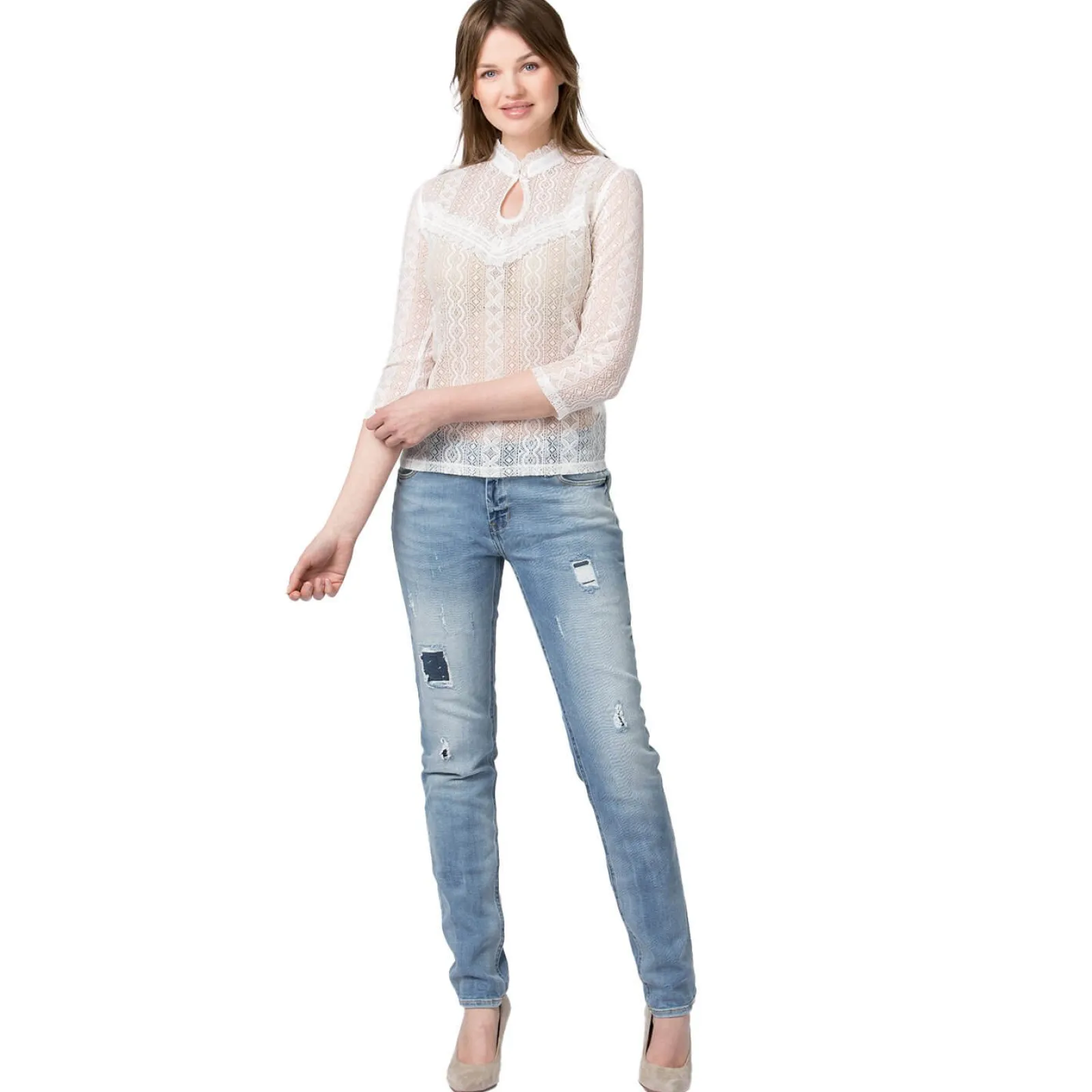 Zillertaler Trachtenwelt Damen Bluse "Nediva", Creme Weiß Online