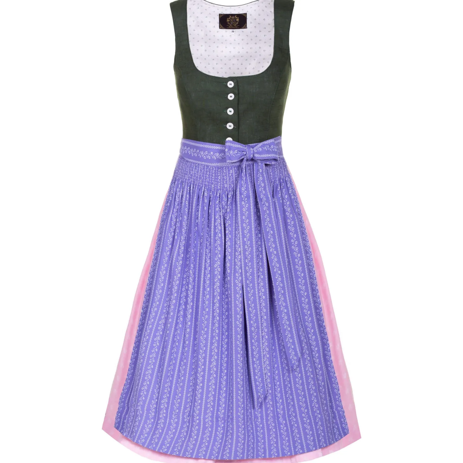 Zillertaler Trachtenwelt Damen Dirndl "Ausseer" (90 cm), -Violett Grün New