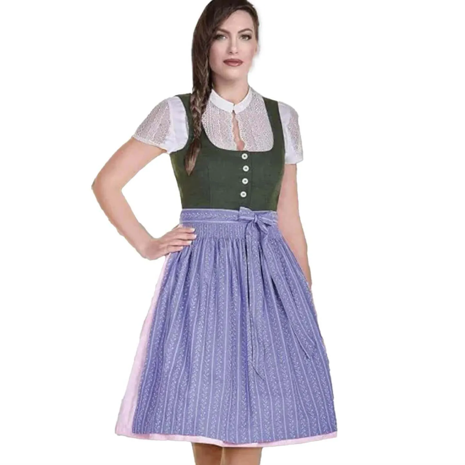 Zillertaler Trachtenwelt Damen Dirndl "Ausseer" (60 cm), -Violett Grün Best Sale