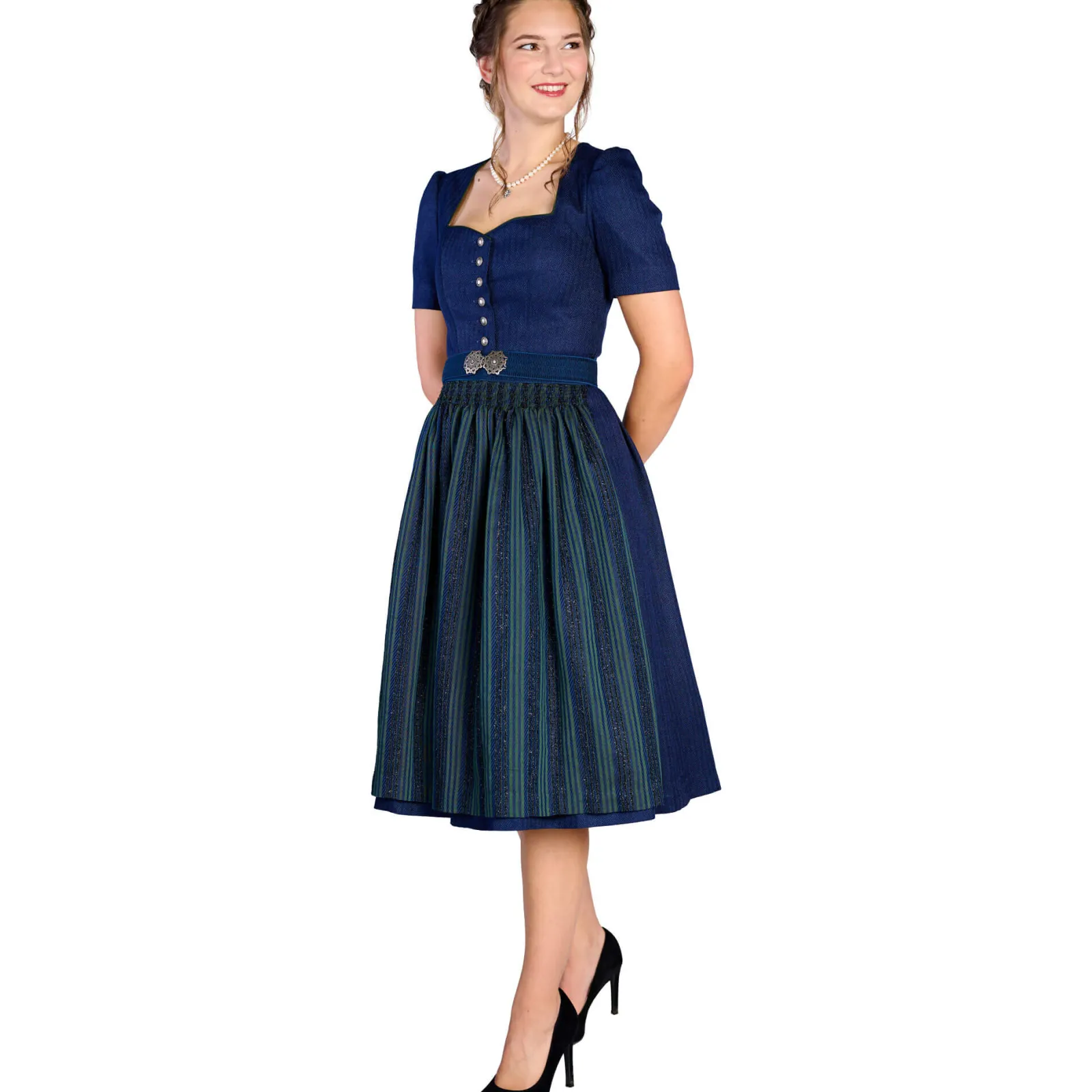 Zillertaler Trachtenwelt Damen Dirndl "Ines", Dunkel Blau Hot