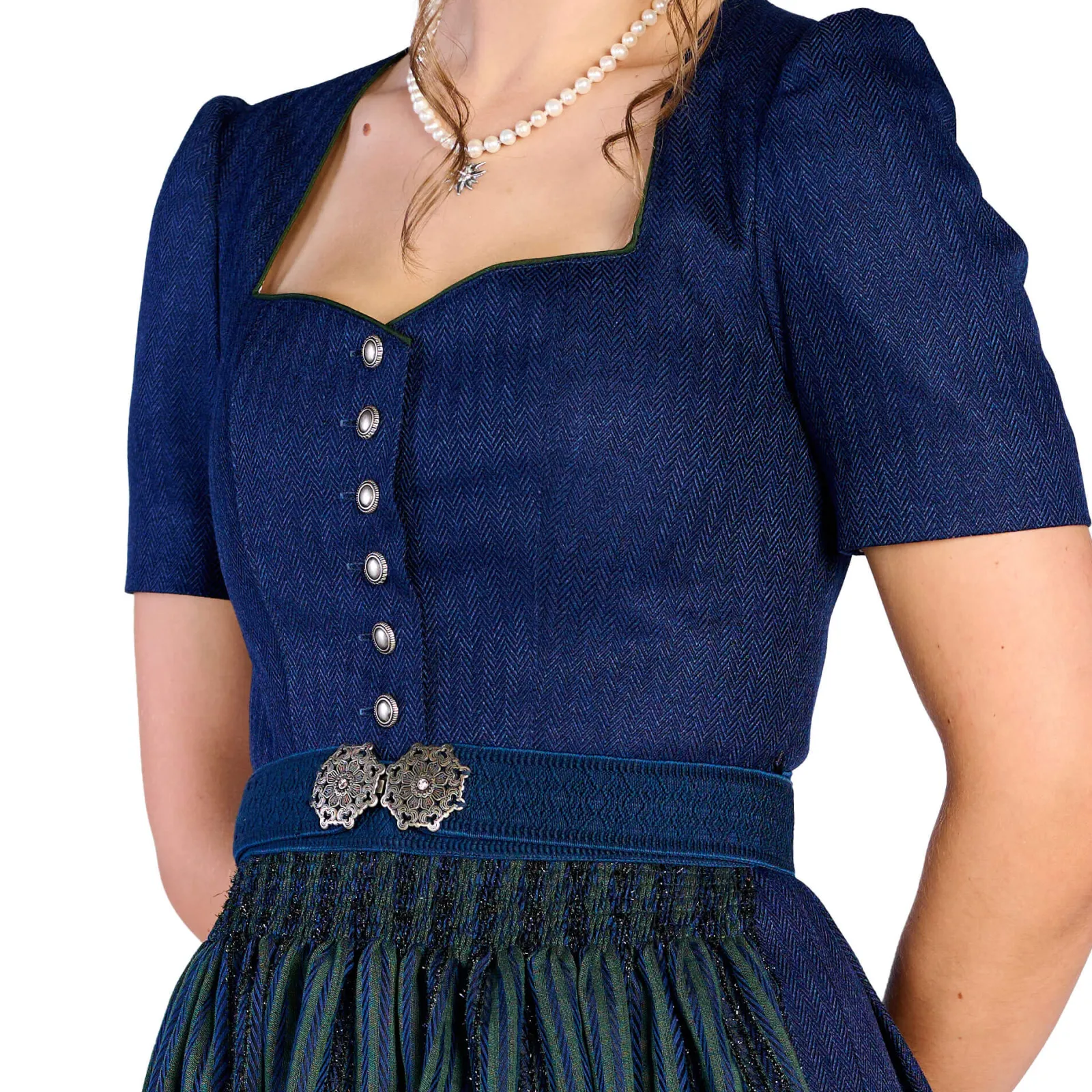Zillertaler Trachtenwelt Damen Dirndl "Ines", Dunkel Blau Hot