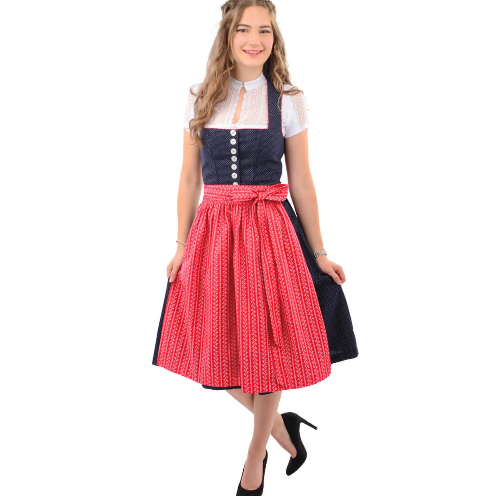 Zillertaler Trachtenwelt Damen Dirndl "Kärnten", -Rot Blau Cheap
