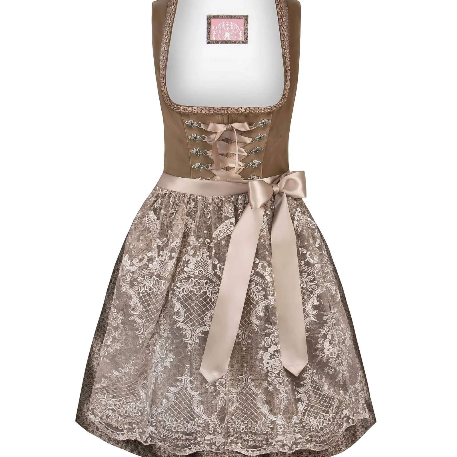 Zillertaler Trachtenwelt Damen Dirndl "Loredana", Taupe Braun Best Sale