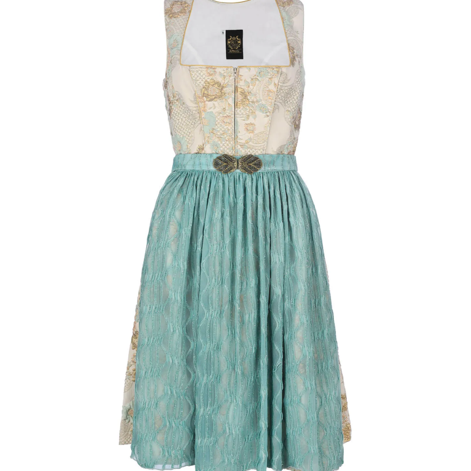 Zillertaler Trachtenwelt Damen Dirndl "Pia", Creme Türkis Gold Hot