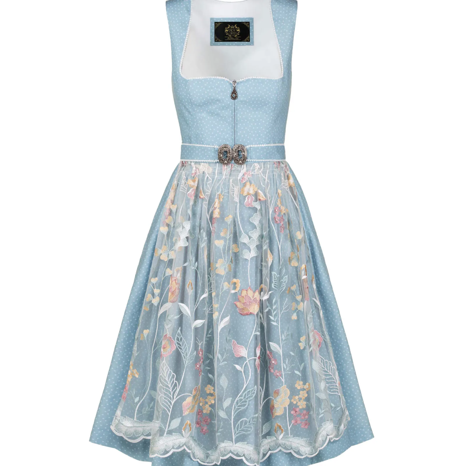 Zillertaler Trachtenwelt Damen Dirndl "Sabine", Hell Blau Fashion