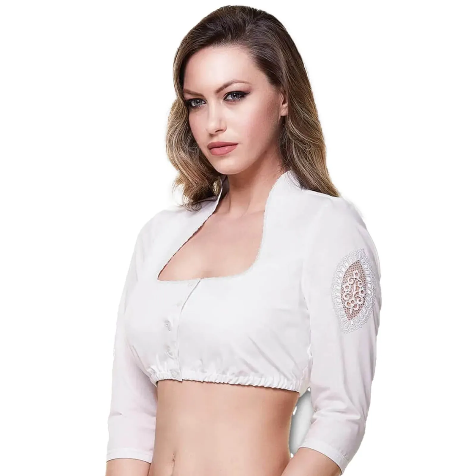 Zillertaler Trachtenwelt Damen Dirndlbluse "Maria", Weiß Online