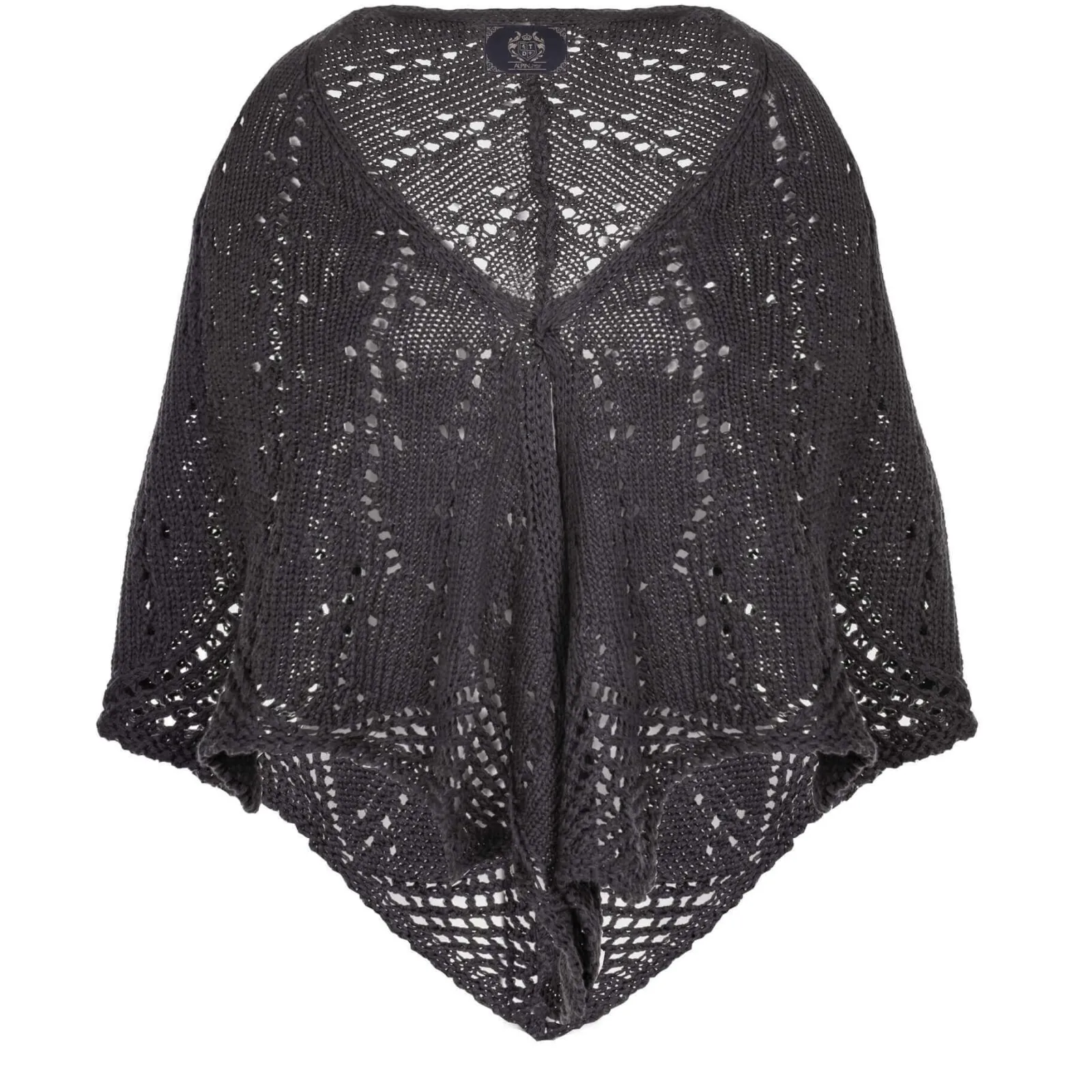 Zillertaler Trachtenwelt Damen Dreieck Poncho, Anthrazit Grau Outlet