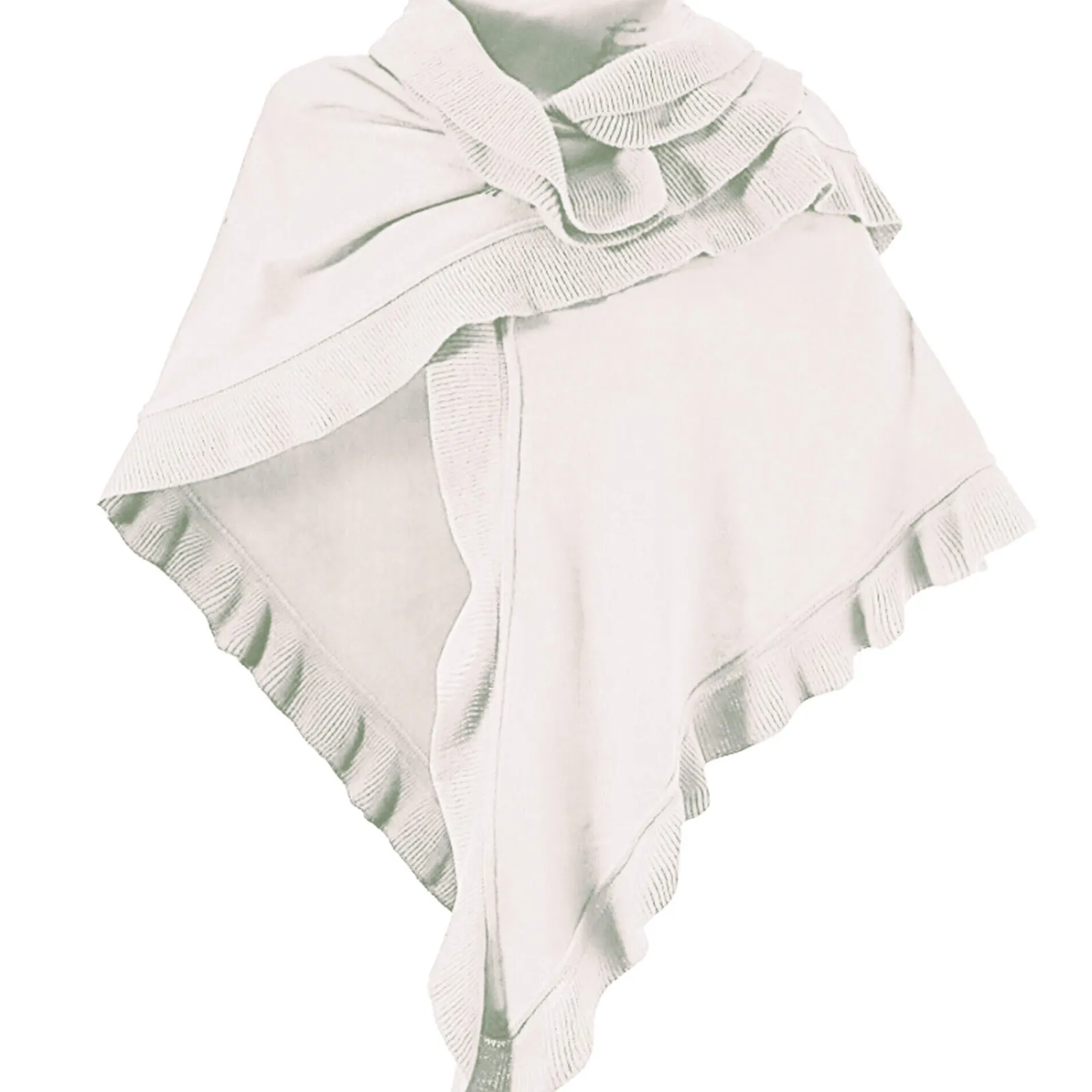 Zillertaler Trachtenwelt Damen Dreieck Rüschen Poncho, Natur Outlet