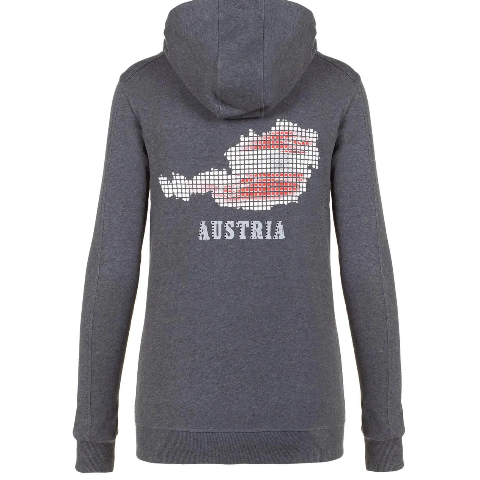 Zillertaler Trachtenwelt Damen Hoodie-Jacke "Austria", Dunkel Grau Cheap