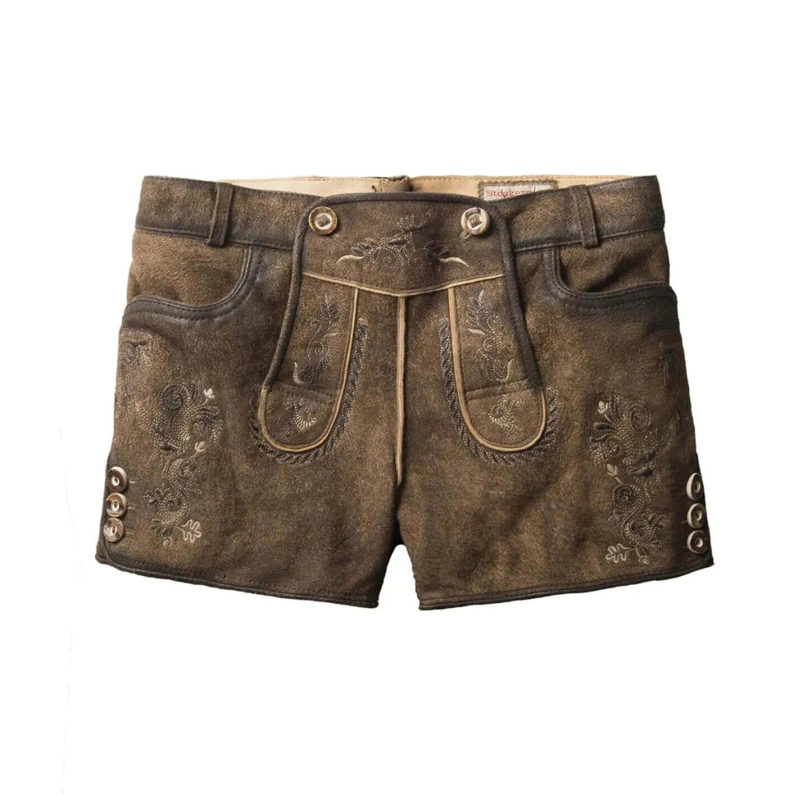Zillertaler Trachtenwelt Damen Lederhose "Amalia", Antik Braun Hot