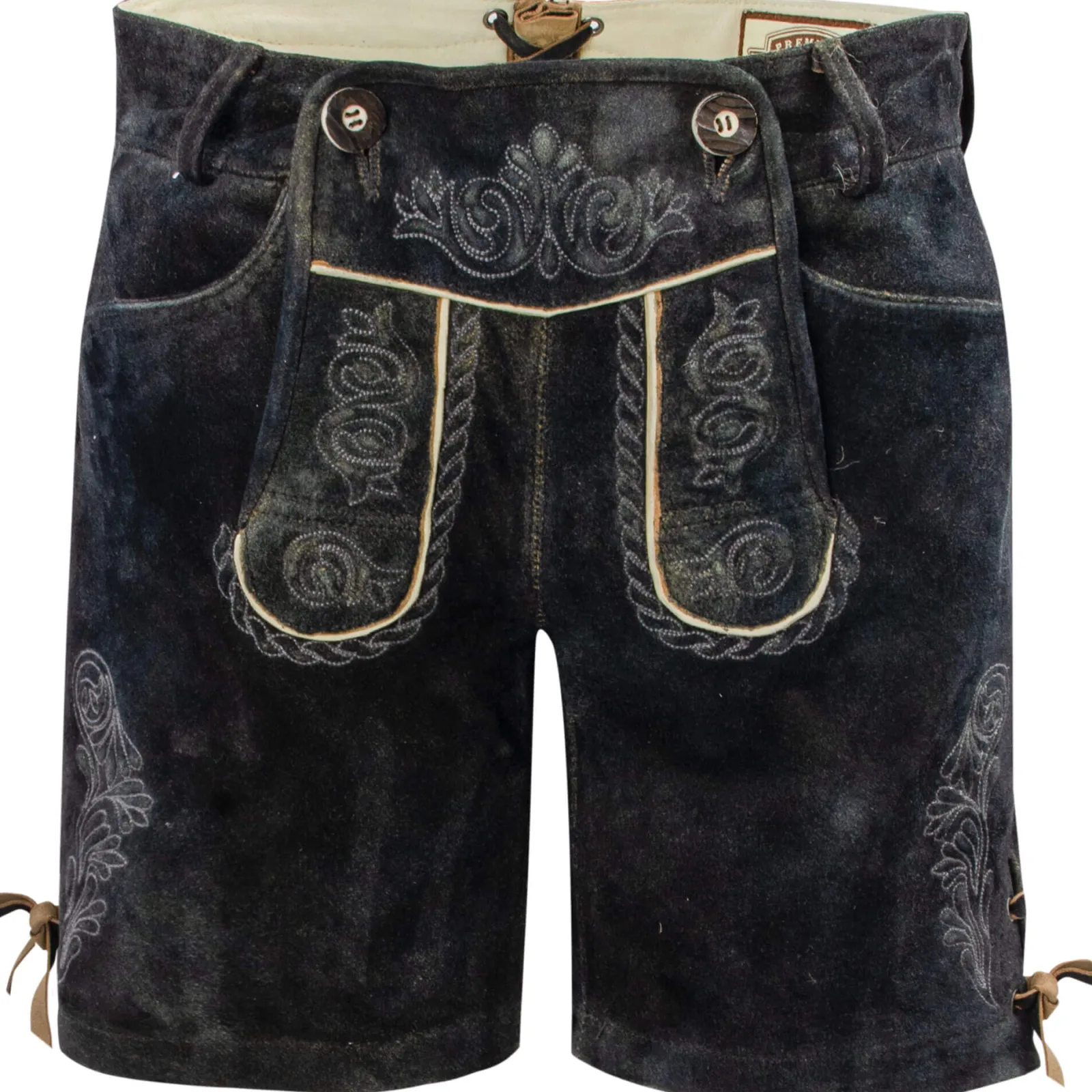 Zillertaler Trachtenwelt Damen Lederhose "Babsi", Grafit Schwarz Clearance