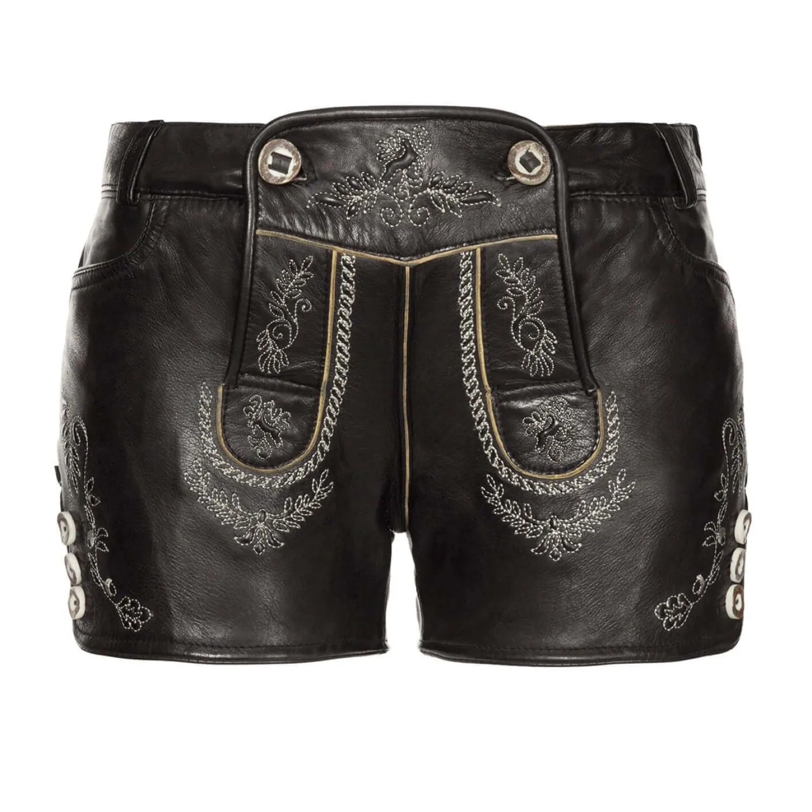 Zillertaler Trachtenwelt Damen Lederhose "Mona", Schwarz Cheap