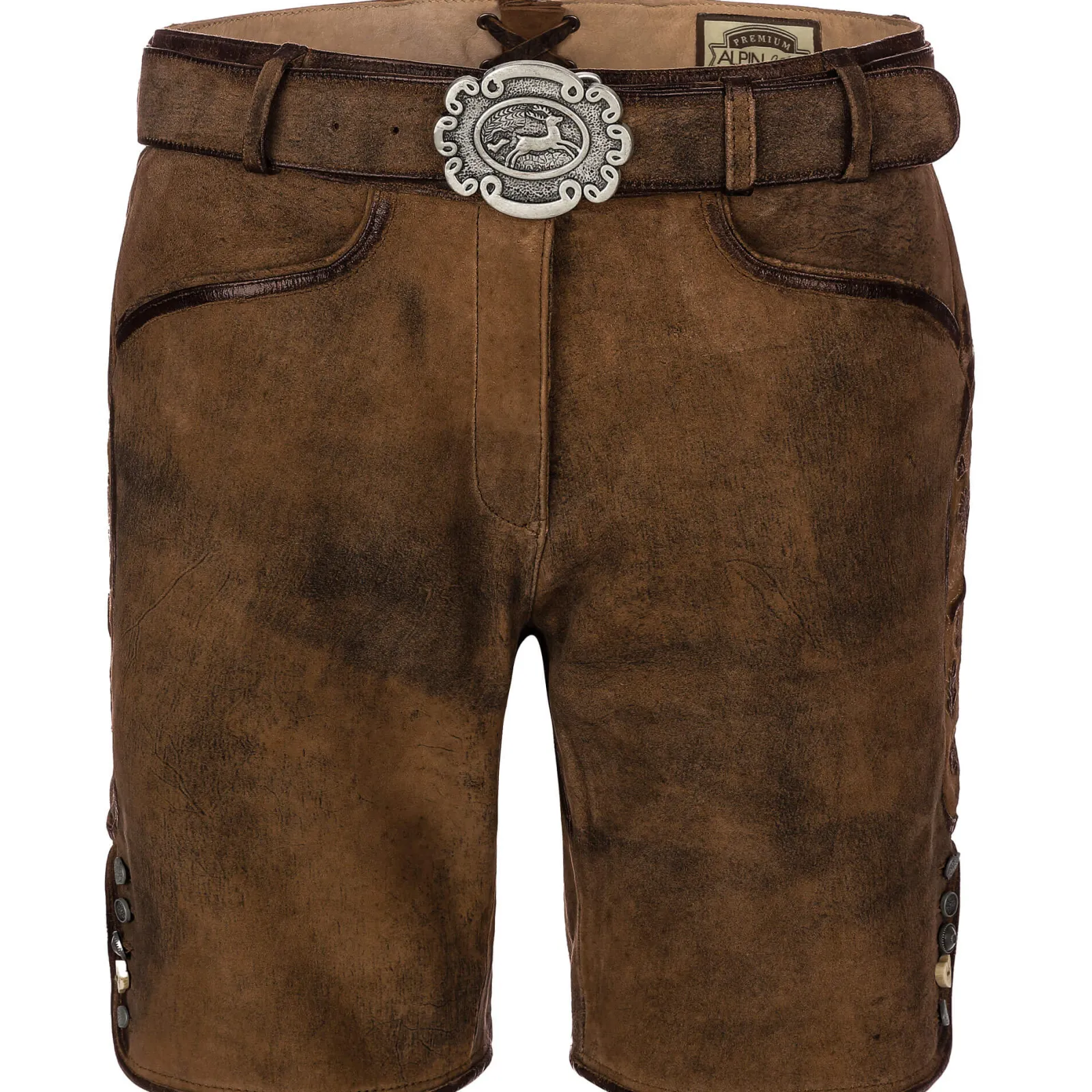Zillertaler Trachtenwelt Damen Lederhose "Samira", Goat-Antik Braun Clearance