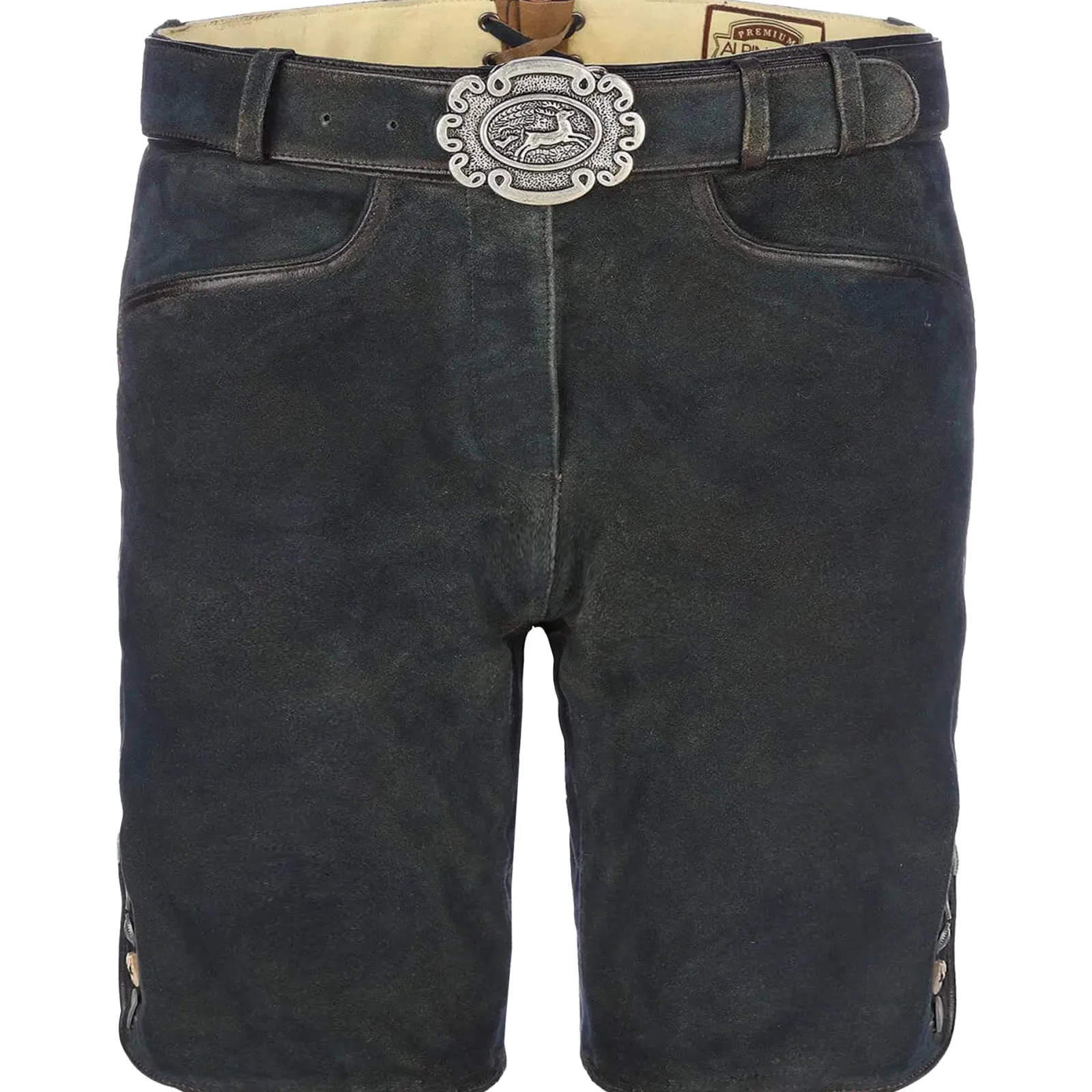 Zillertaler Trachtenwelt Damen Lederhose "Samira", Graphit Grau Outlet