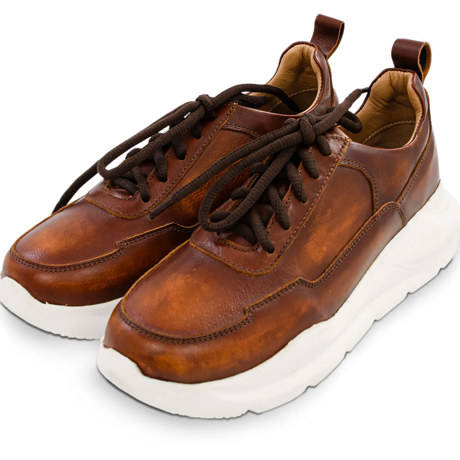 Zillertaler Trachtenwelt Damen Ledersneaker "Heidi", Braun Online
