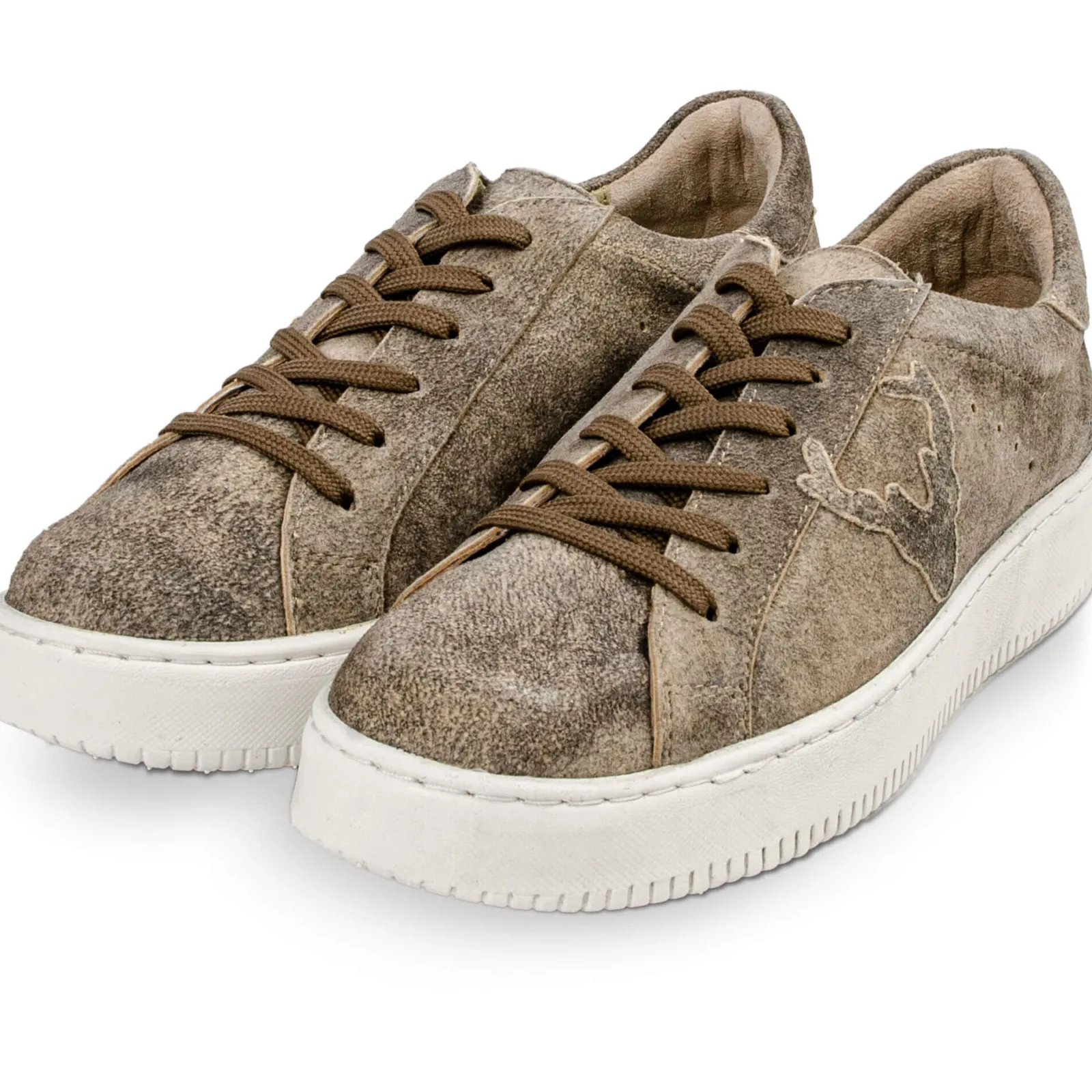 Zillertaler Trachtenwelt Damen Leder-Sneaker "Sandy", Tabak Braun Best Sale