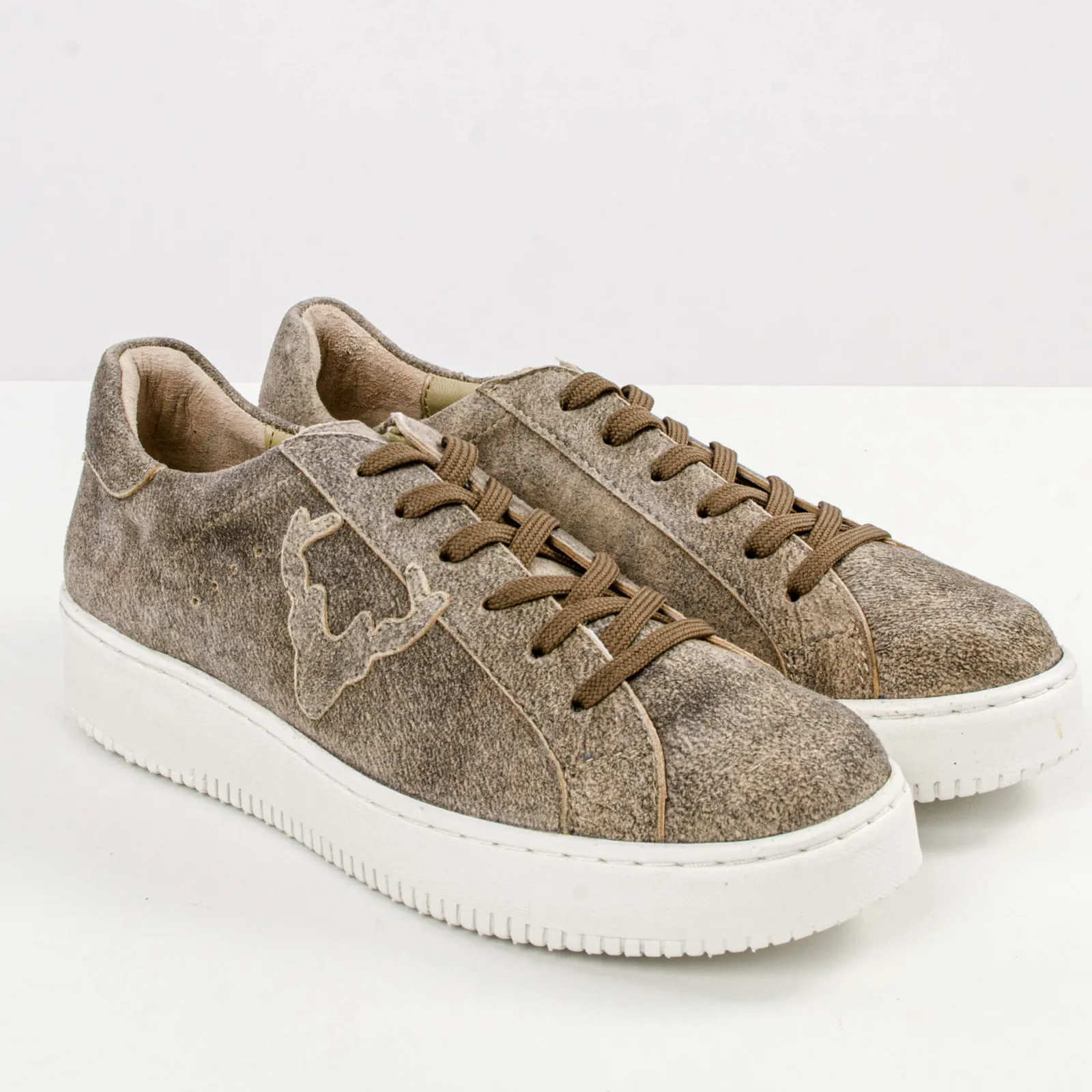 Zillertaler Trachtenwelt Damen Leder-Sneaker "Sandy", Tabak Braun Best Sale