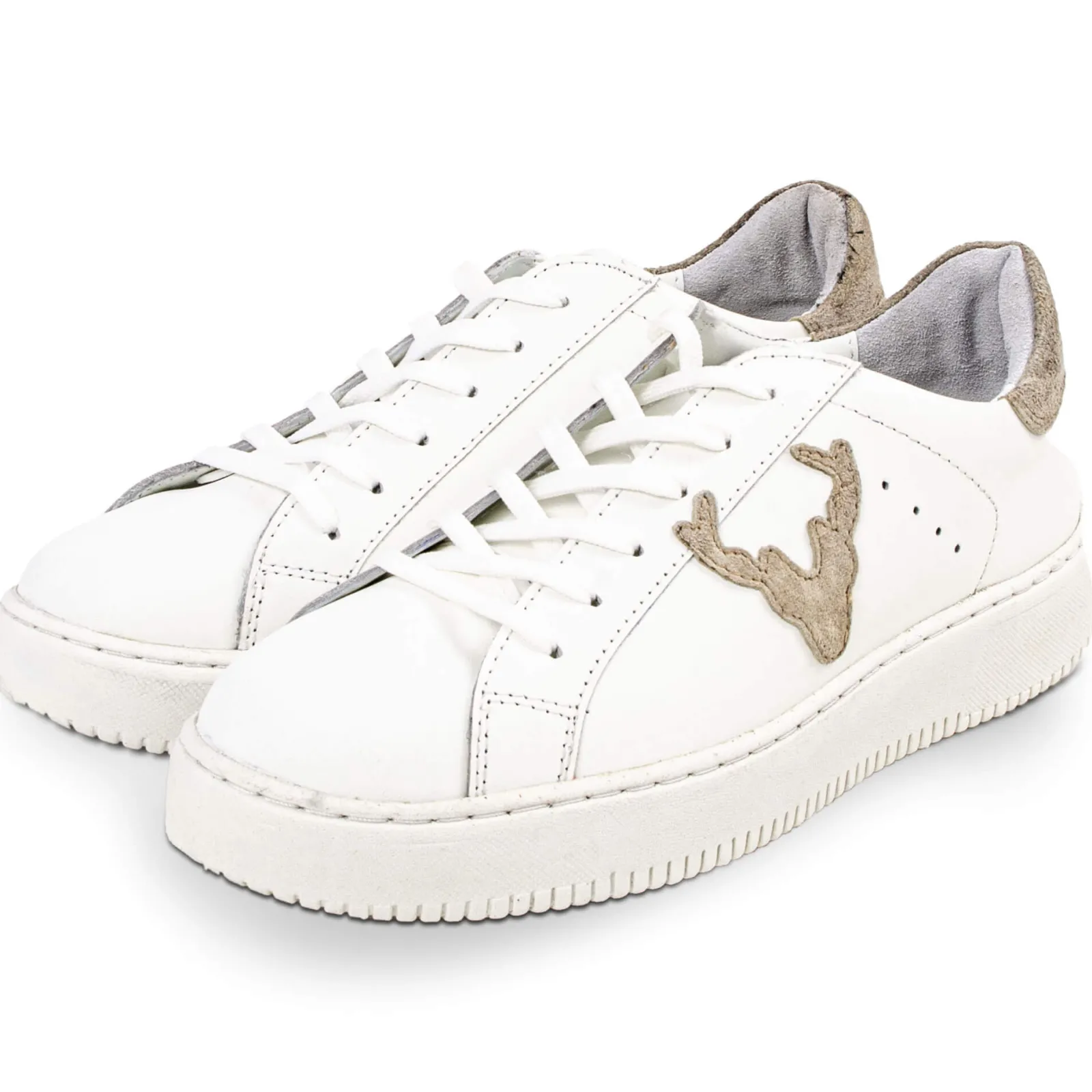 Zillertaler Trachtenwelt Damen Leder-Sneaker "Sandy", Weiss Weiß Discount