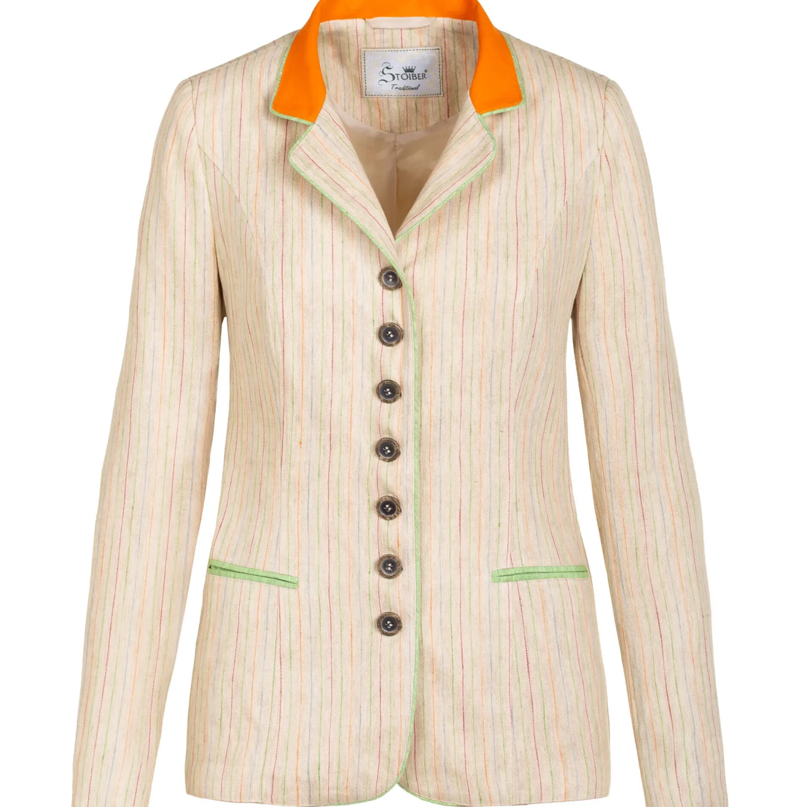 Zillertaler Trachtenwelt Damen Leinenblazer "Ronja", Sand Beige Fashion