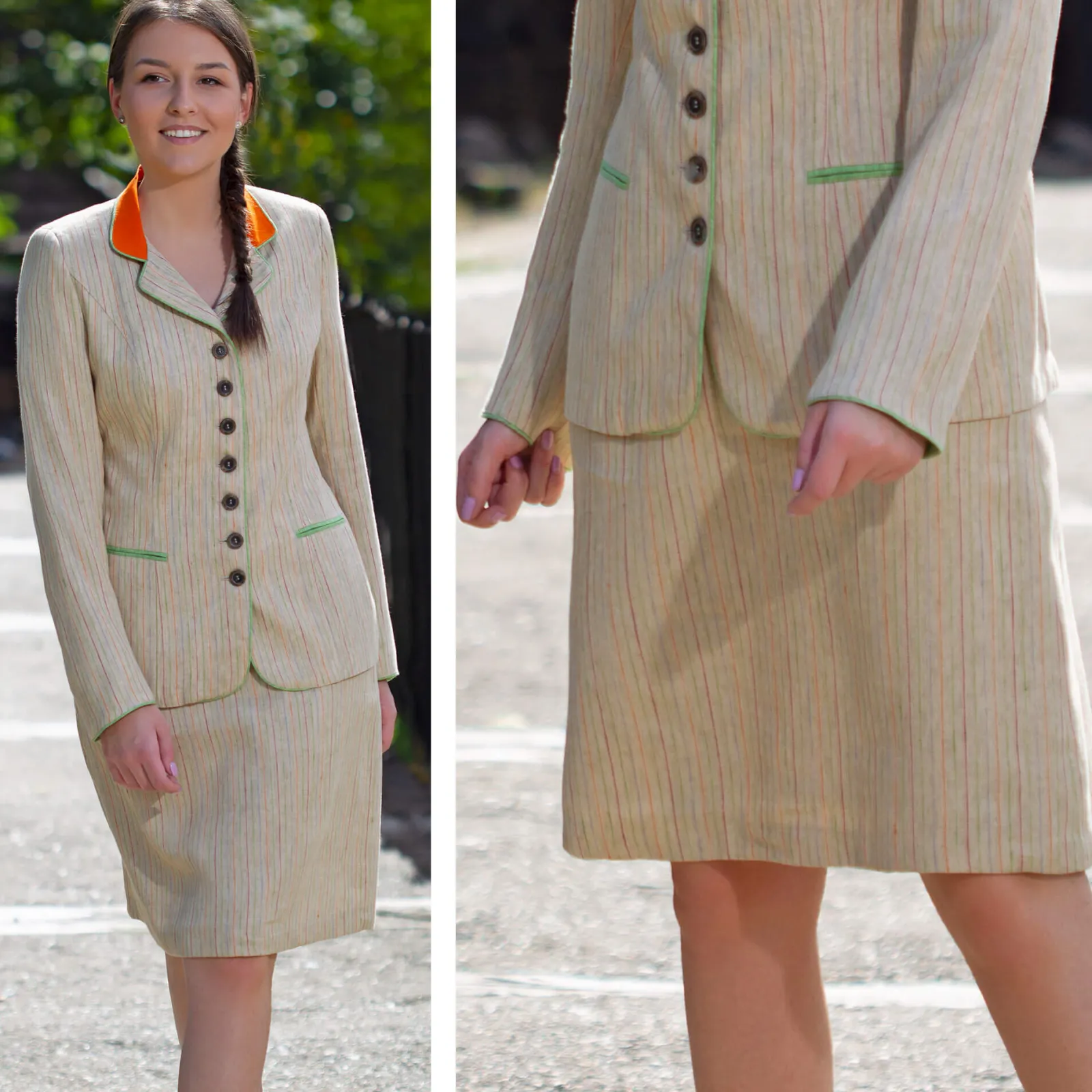 Zillertaler Trachtenwelt Damen Leinenrock "Karin", Sand Beige Online