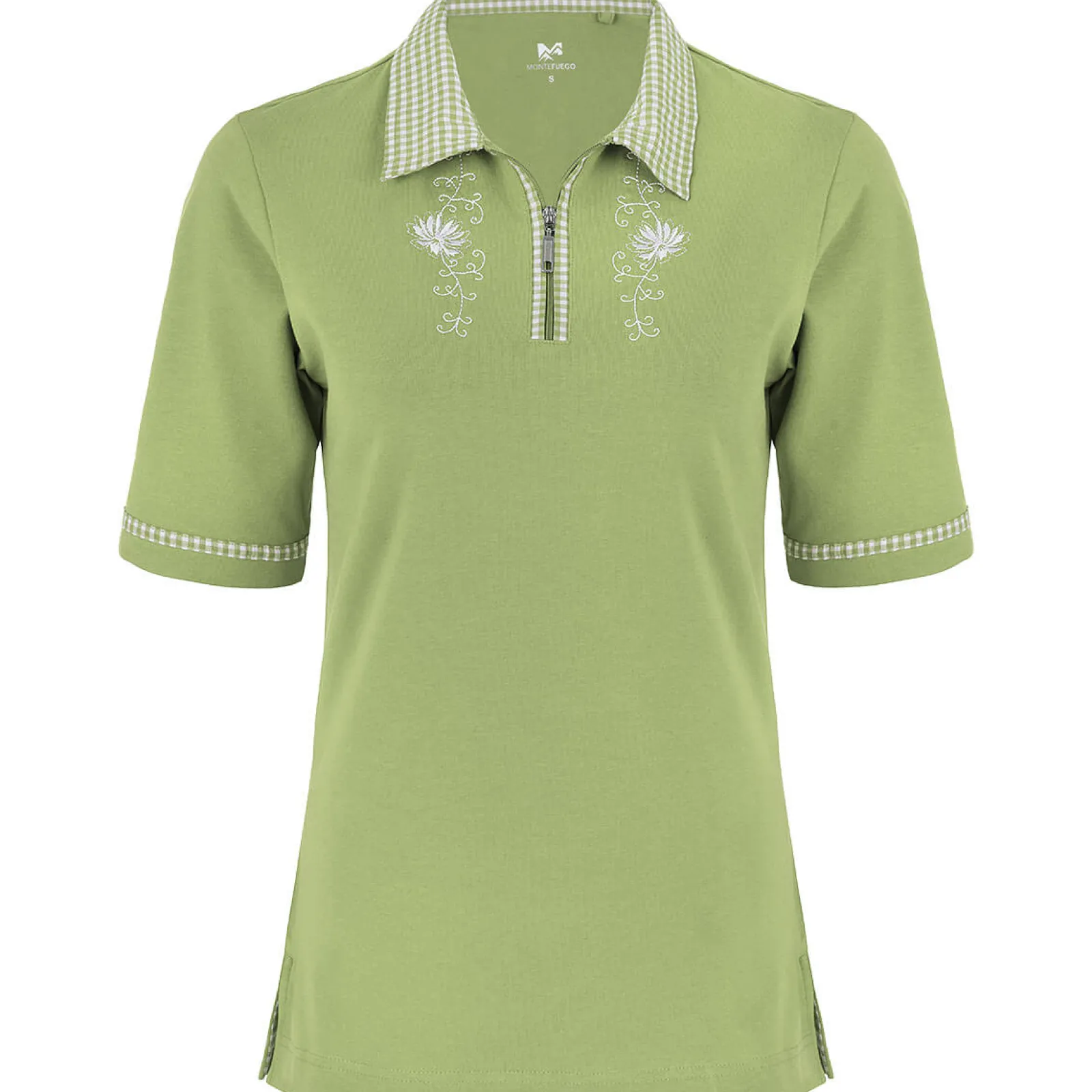 Zillertaler Trachtenwelt Damen Polo "Isabella", Hell Grün Shop