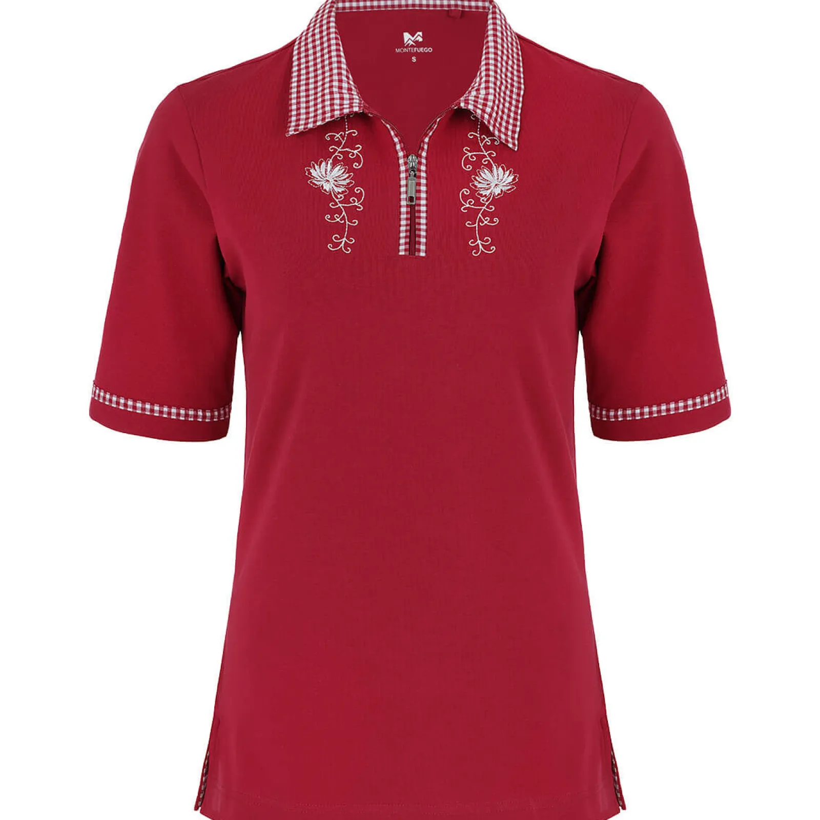Zillertaler Trachtenwelt Damen Polo "Isabella", Rot Shop