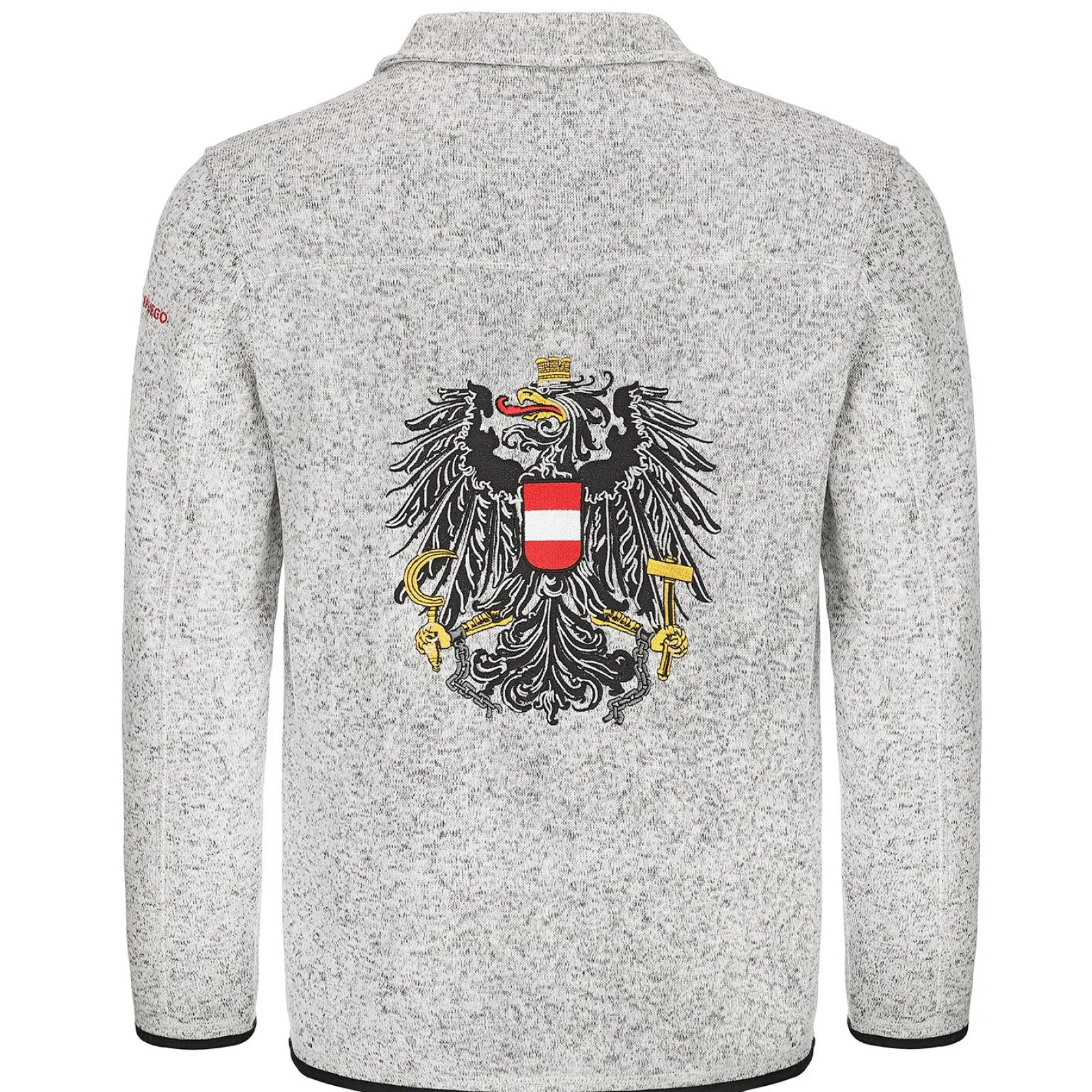 Zillertaler Trachtenwelt Damen Strickfleece Jacke "Österreich", Hell Grau Best