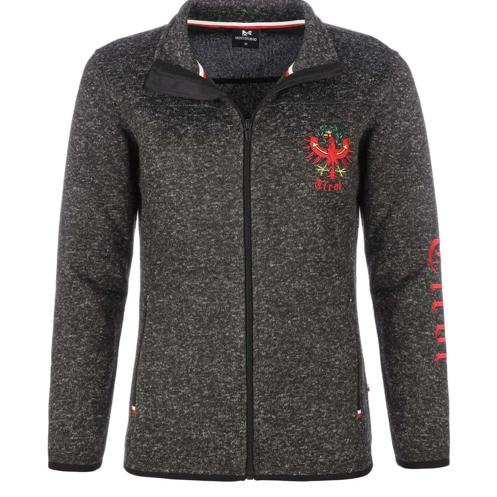 Zillertaler Trachtenwelt Damen Strickfleece Jacke "Tirol", Anthrazit Grau Fashion