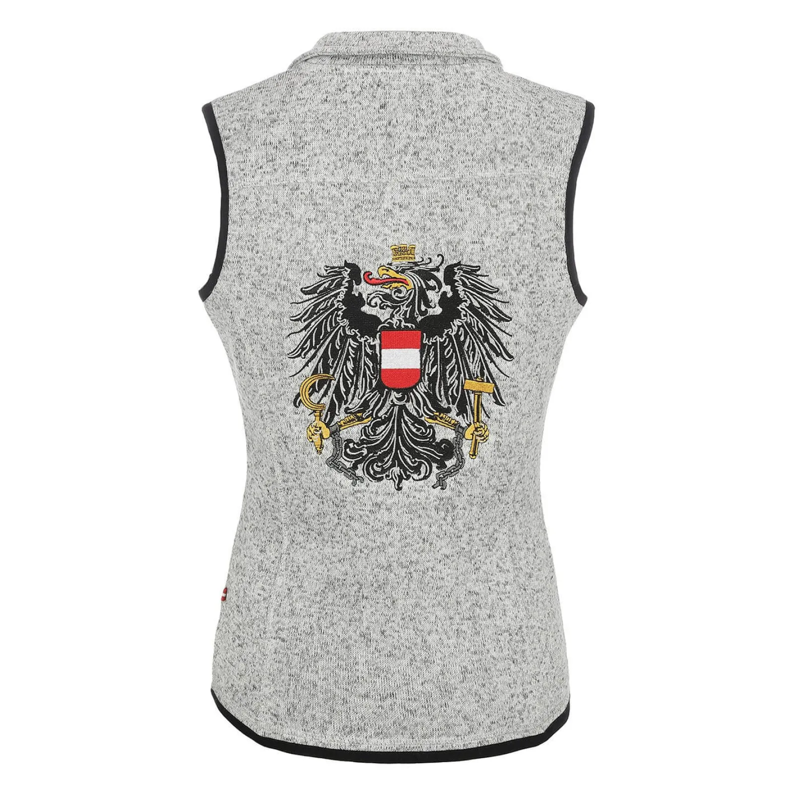 Zillertaler Trachtenwelt Damen Strickfleece Weste "Österreich", Hell Grau Best