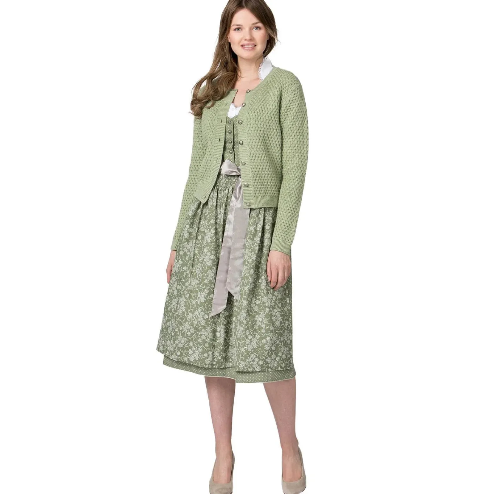 Zillertaler Trachtenwelt Damen Strickjacke "Juliette", Linde Grün Outlet