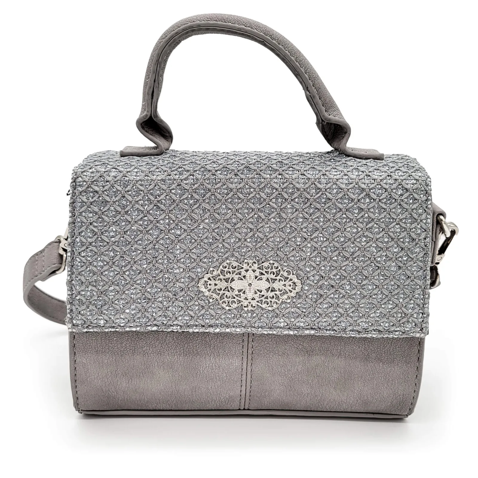 Zillertaler Trachtenwelt Damen Trachten Handtasche "Feli", Grau Sale