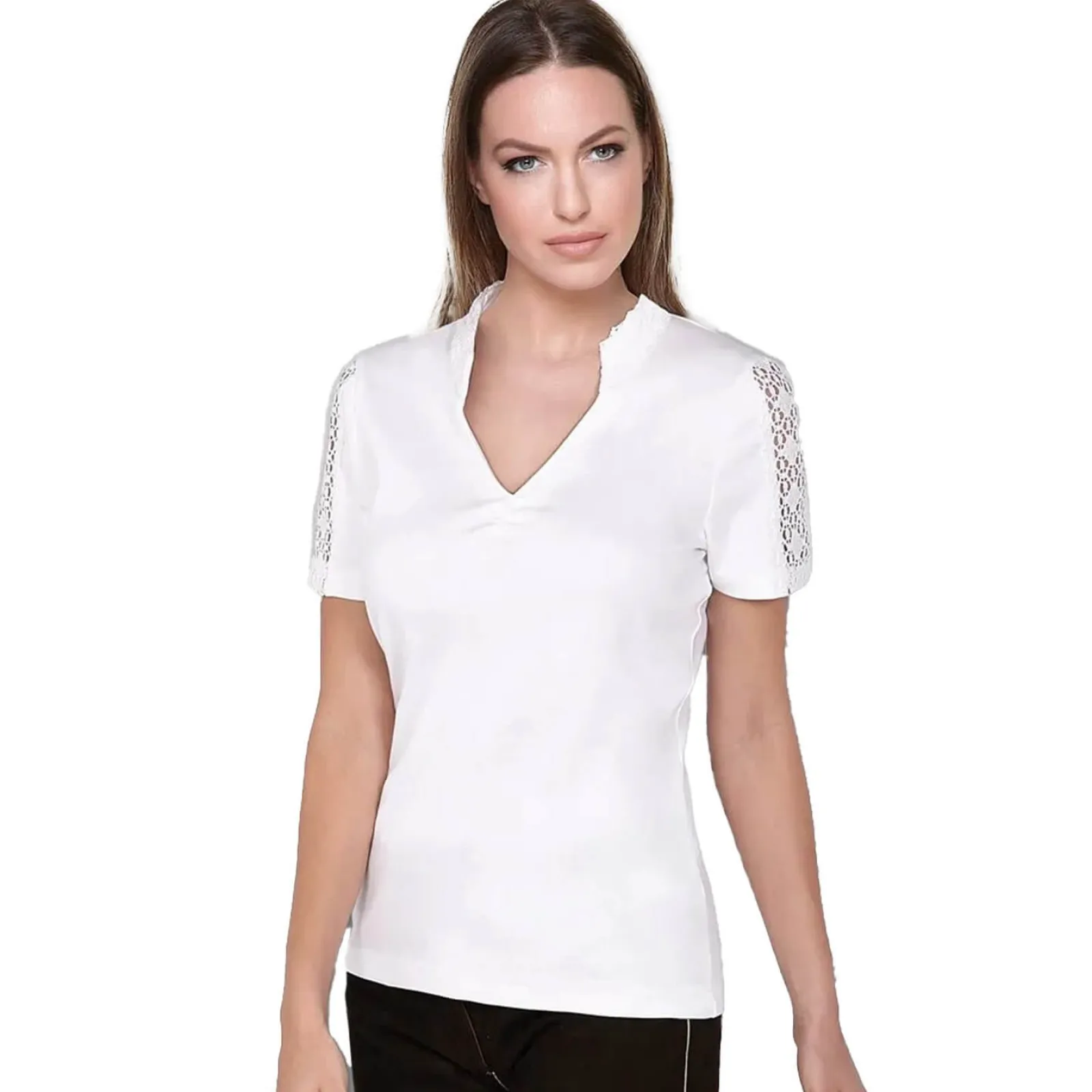 Zillertaler Trachtenwelt Damen Trachten T- Shirt "Belinda", Weiß Cheap