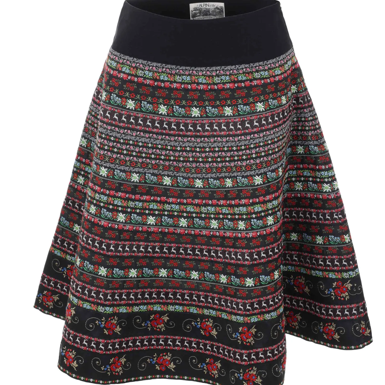 Zillertaler Trachtenwelt Damen Trachtenrock "Leila", Schwarz Fashion