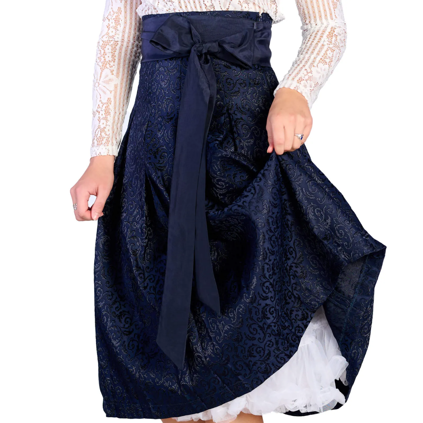 Zillertaler Trachtenwelt Damen Trachtenrock "Tanja", Blau Flash Sale