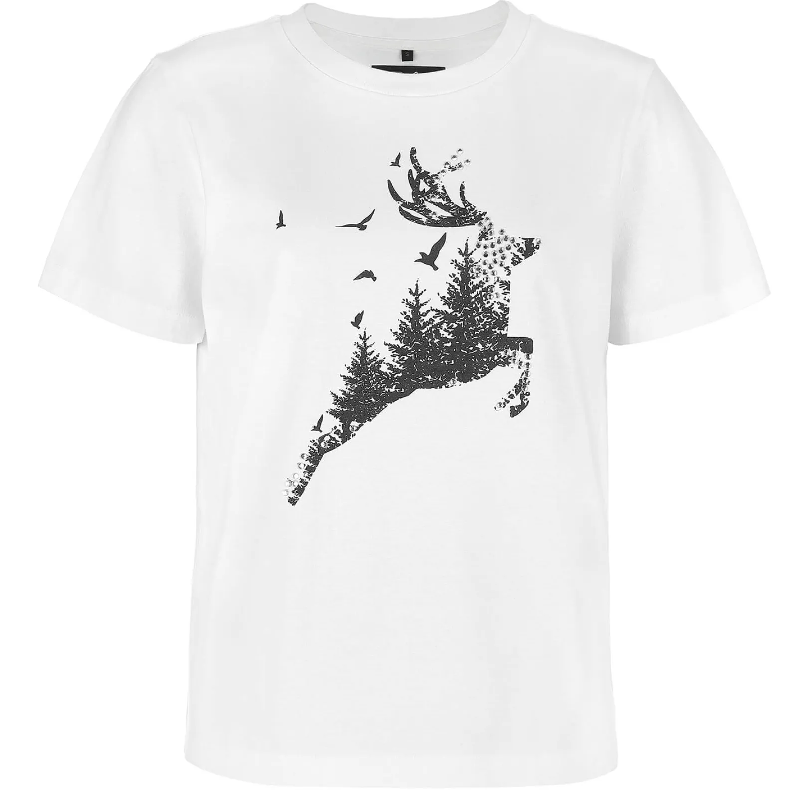 Zillertaler Trachtenwelt Damen T-Shirt "Hirsch", Weiß Fashion