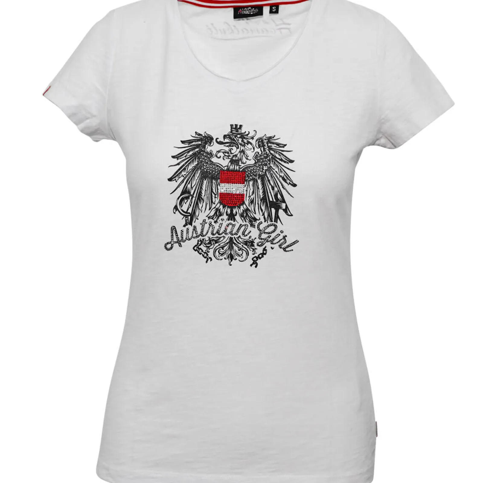 Zillertaler Trachtenwelt Damen T-Shirt "Austrian Girl", Weiss Weiß Cheap