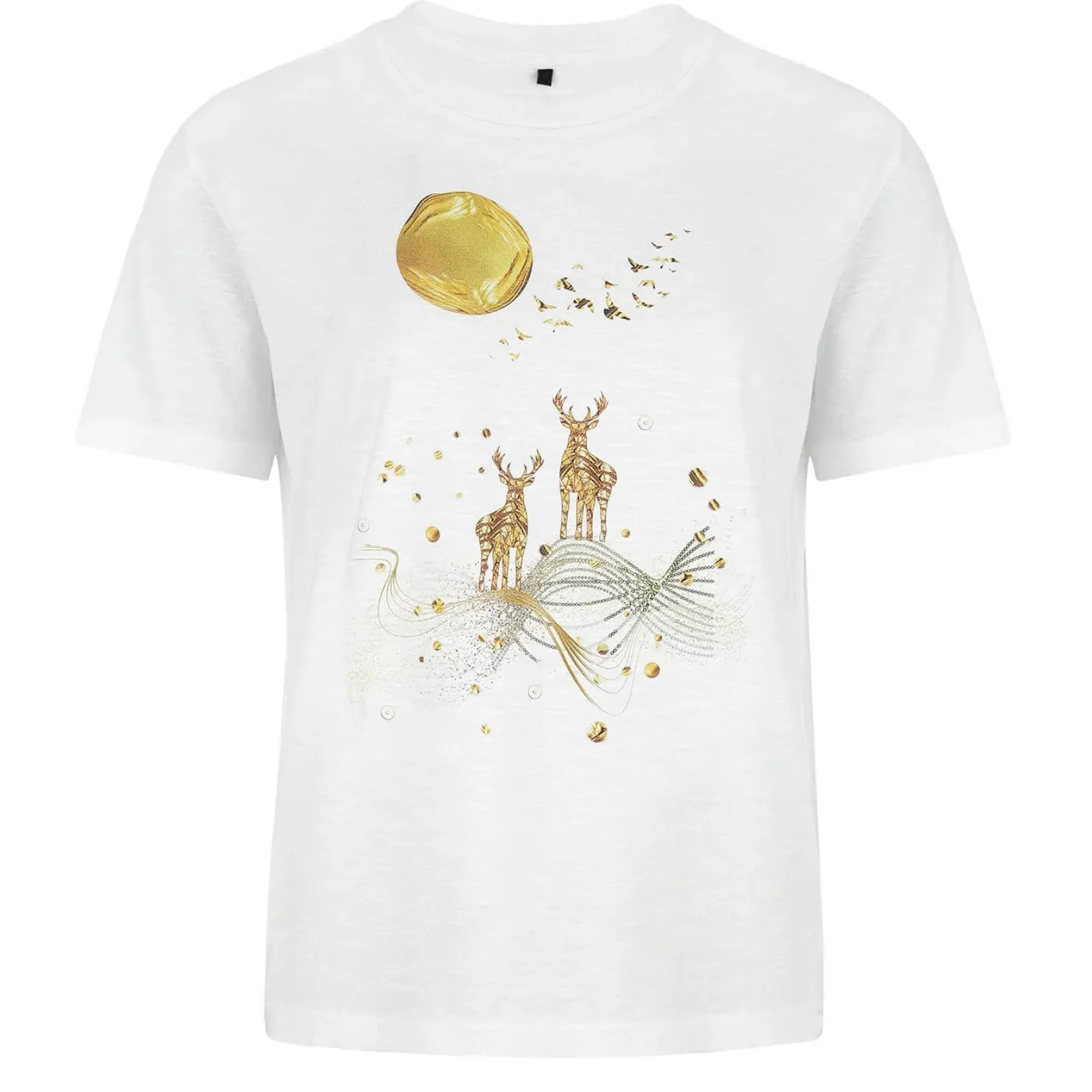 Zillertaler Trachtenwelt Damen T-Shirt "Ginger Hirsch", Weiß Best