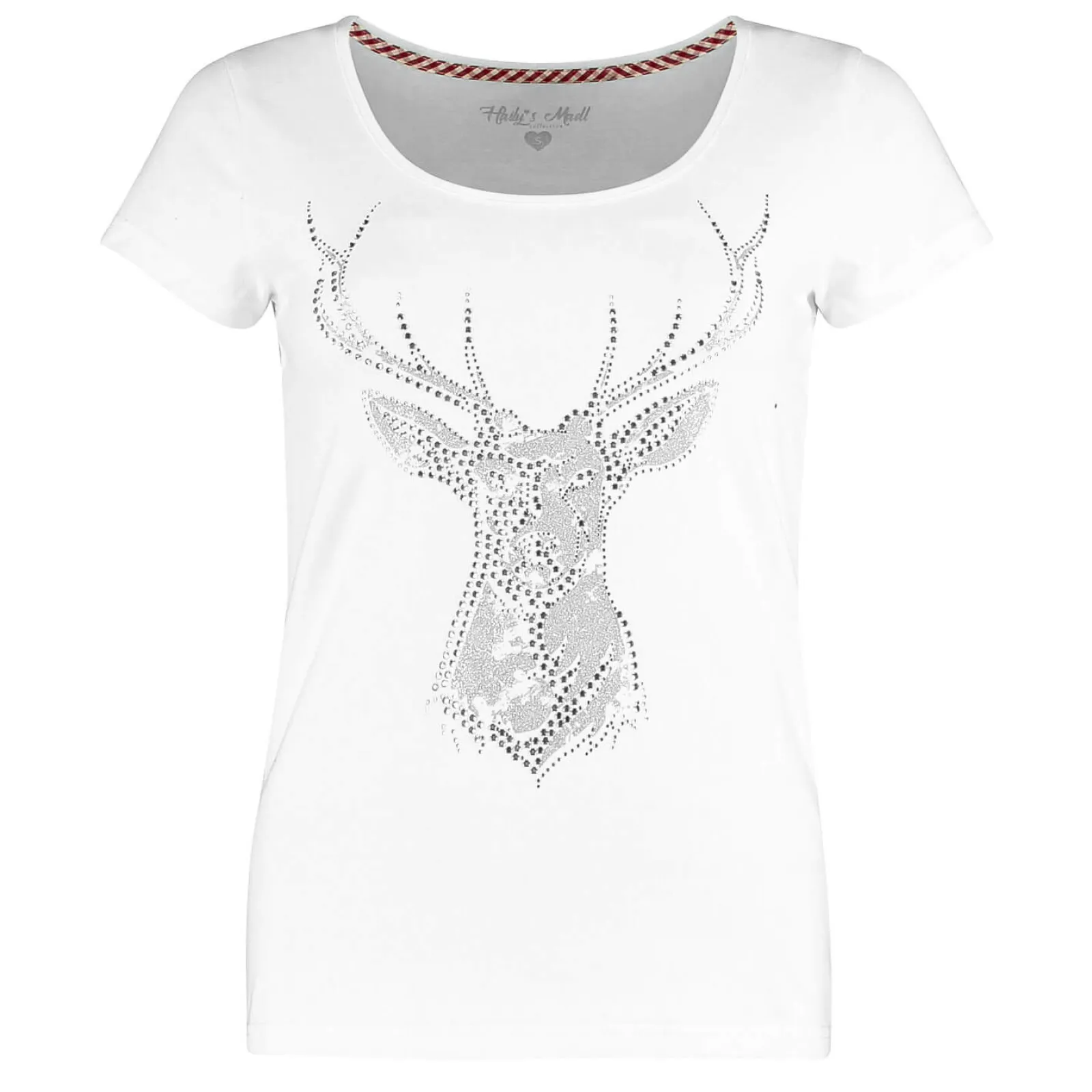 Zillertaler Trachtenwelt Damen T-Shirt "Hirsch", mit Glitzer Weiß Clearance