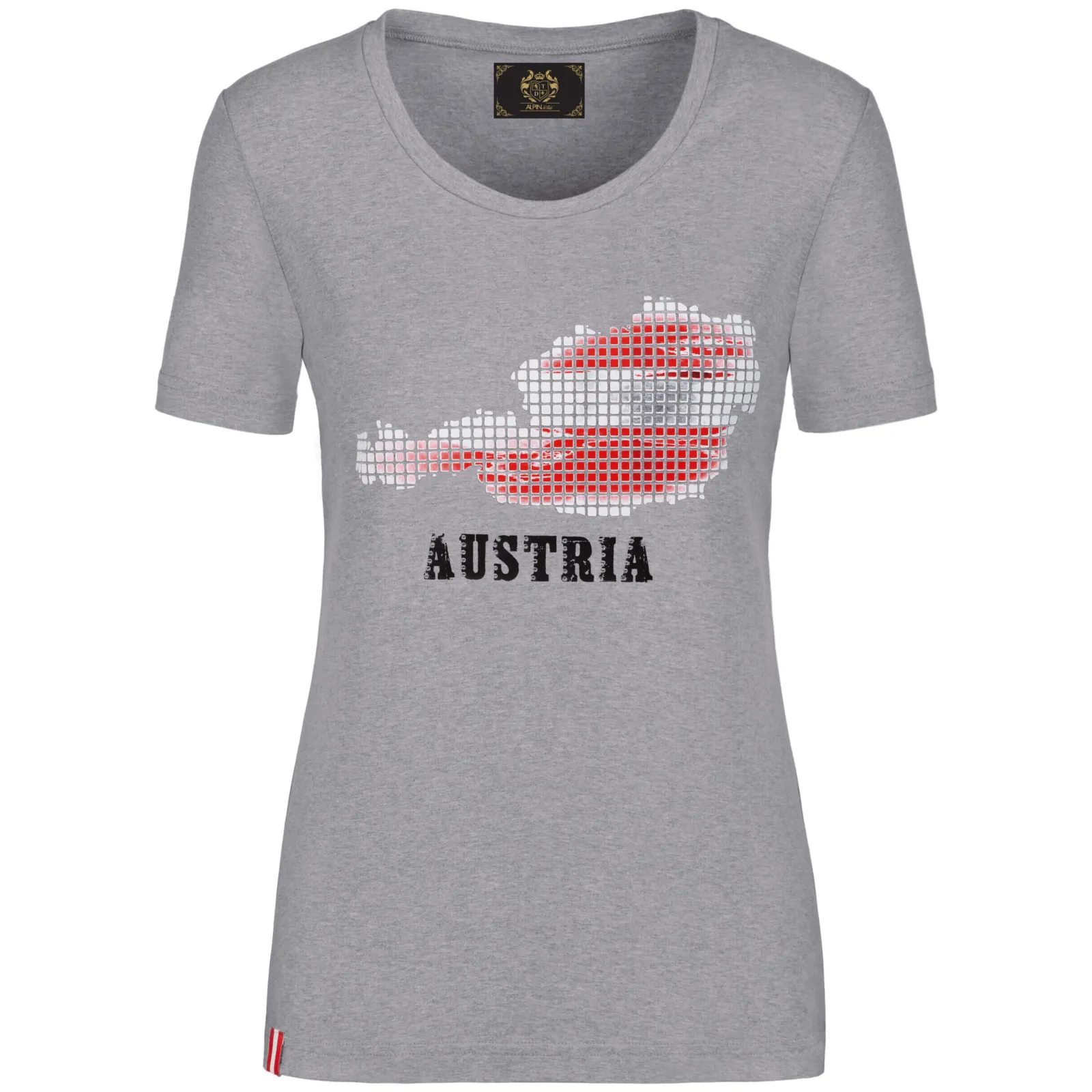 Zillertaler Trachtenwelt Damen T-Shirt "Österreich", Grau Cheap
