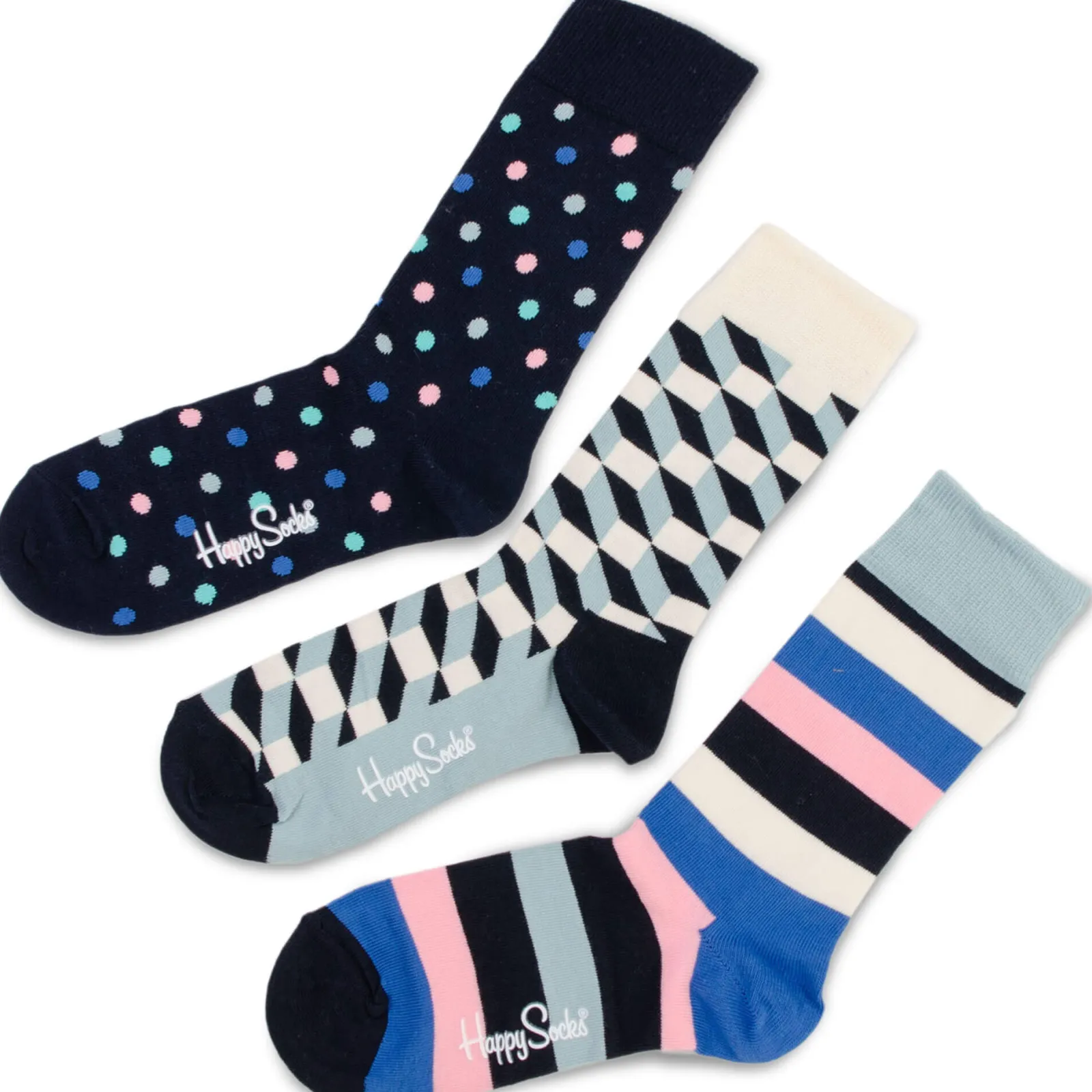 Zillertaler Trachtenwelt Happy Socks 3er, 3D-Würfel Outlet