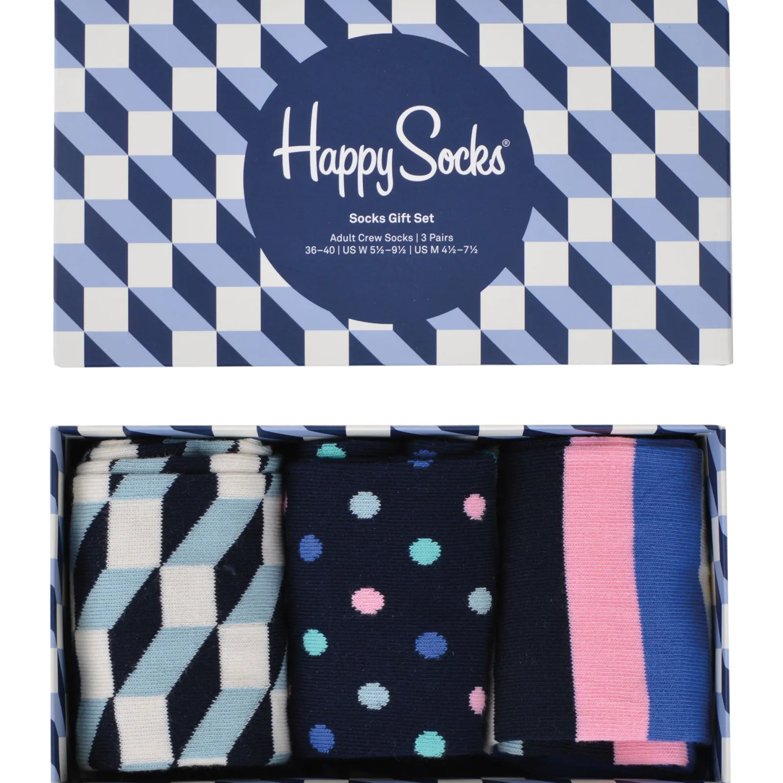 Zillertaler Trachtenwelt Happy Socks 3er, 3D-Würfel Outlet