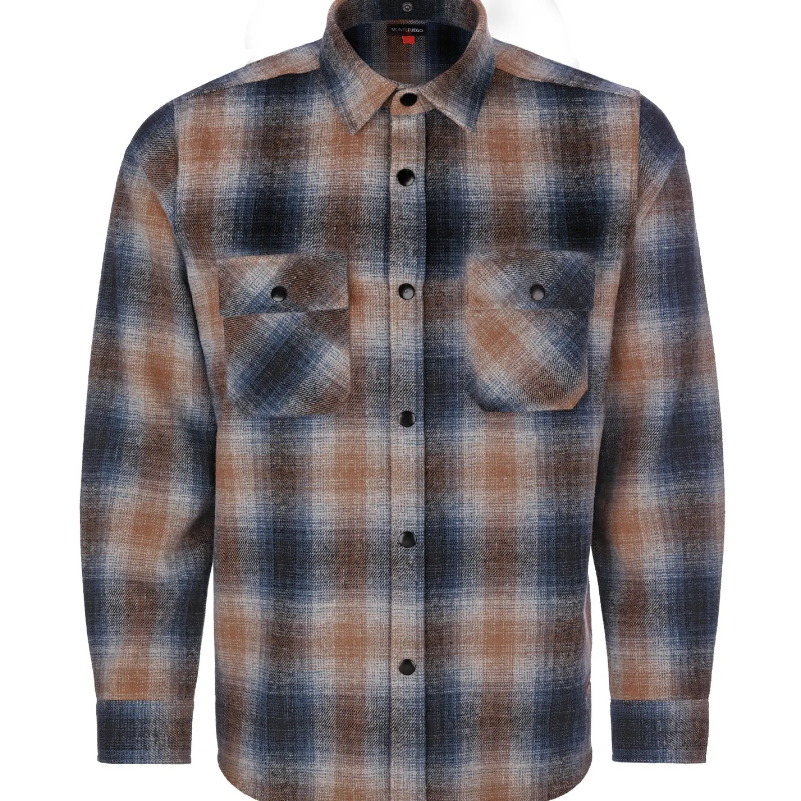 Zillertaler Trachtenwelt Herren Flanellhemd "Karo", Blau-Orange Shop