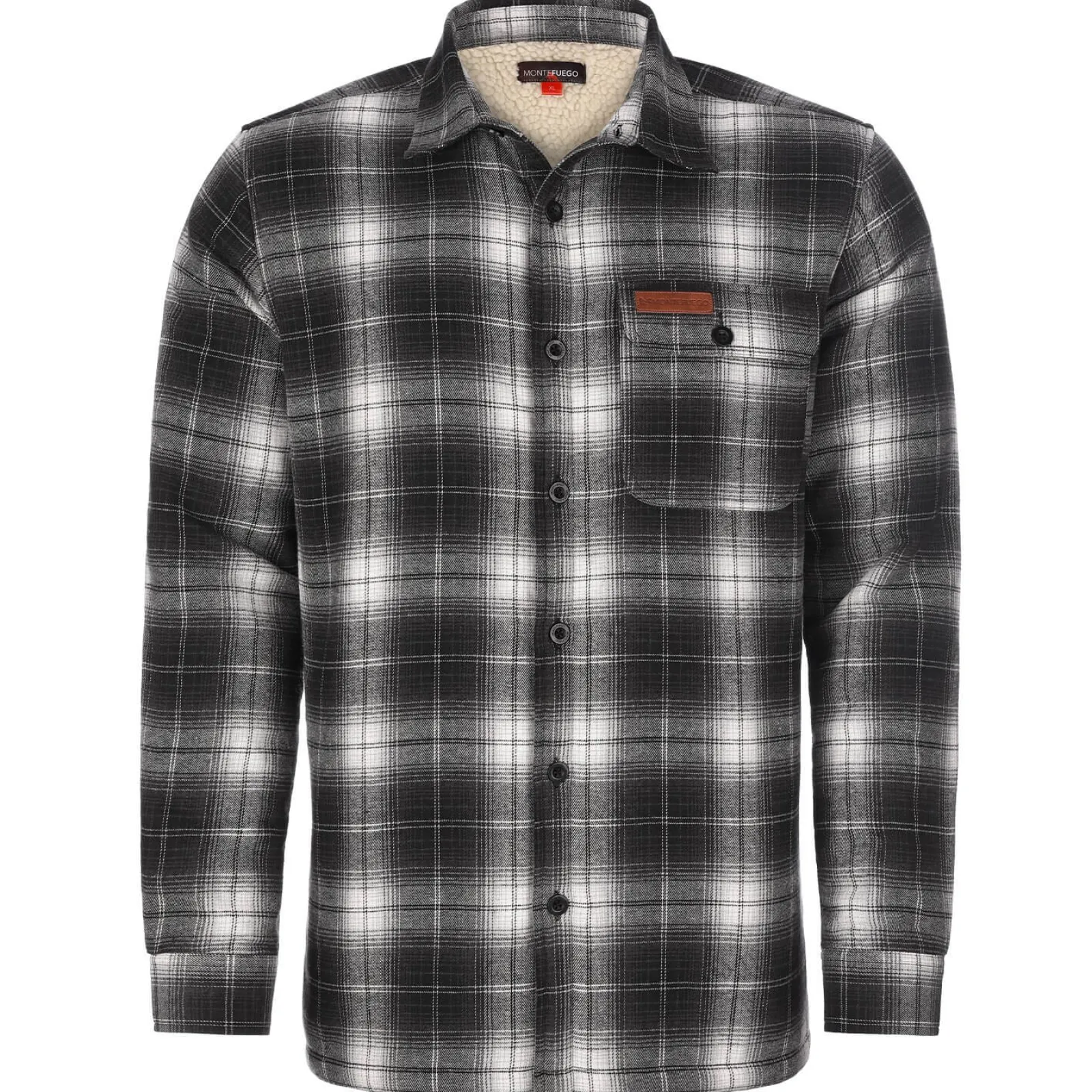 Zillertaler Trachtenwelt Herren Flanelljacke "Fleece", -Weiß Schwarz Shop