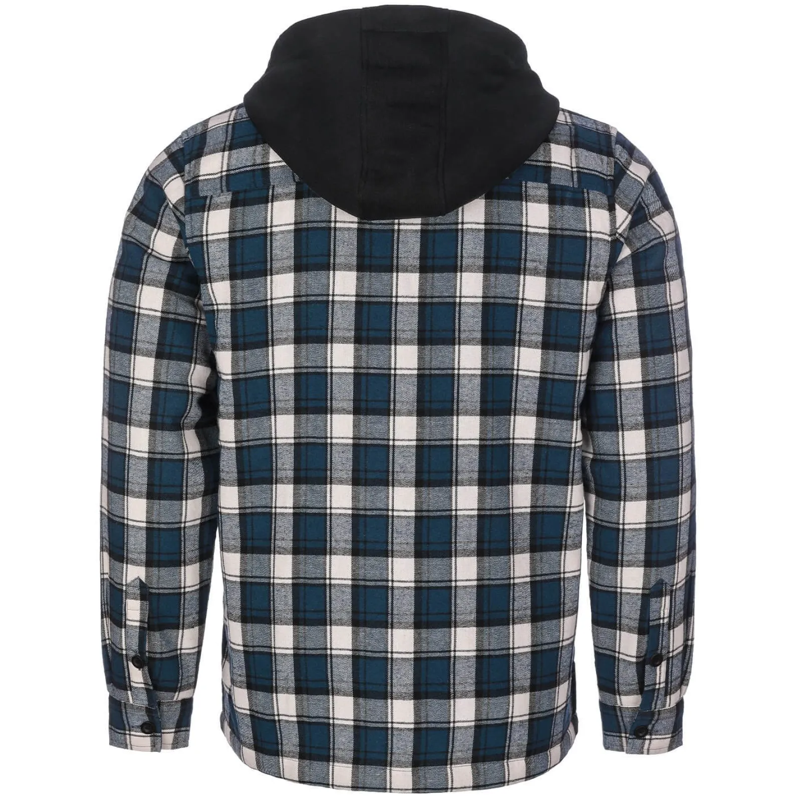 Zillertaler Trachtenwelt Herren Flanelljacke "Karo" mit Kapuze, -Weiß Blau New