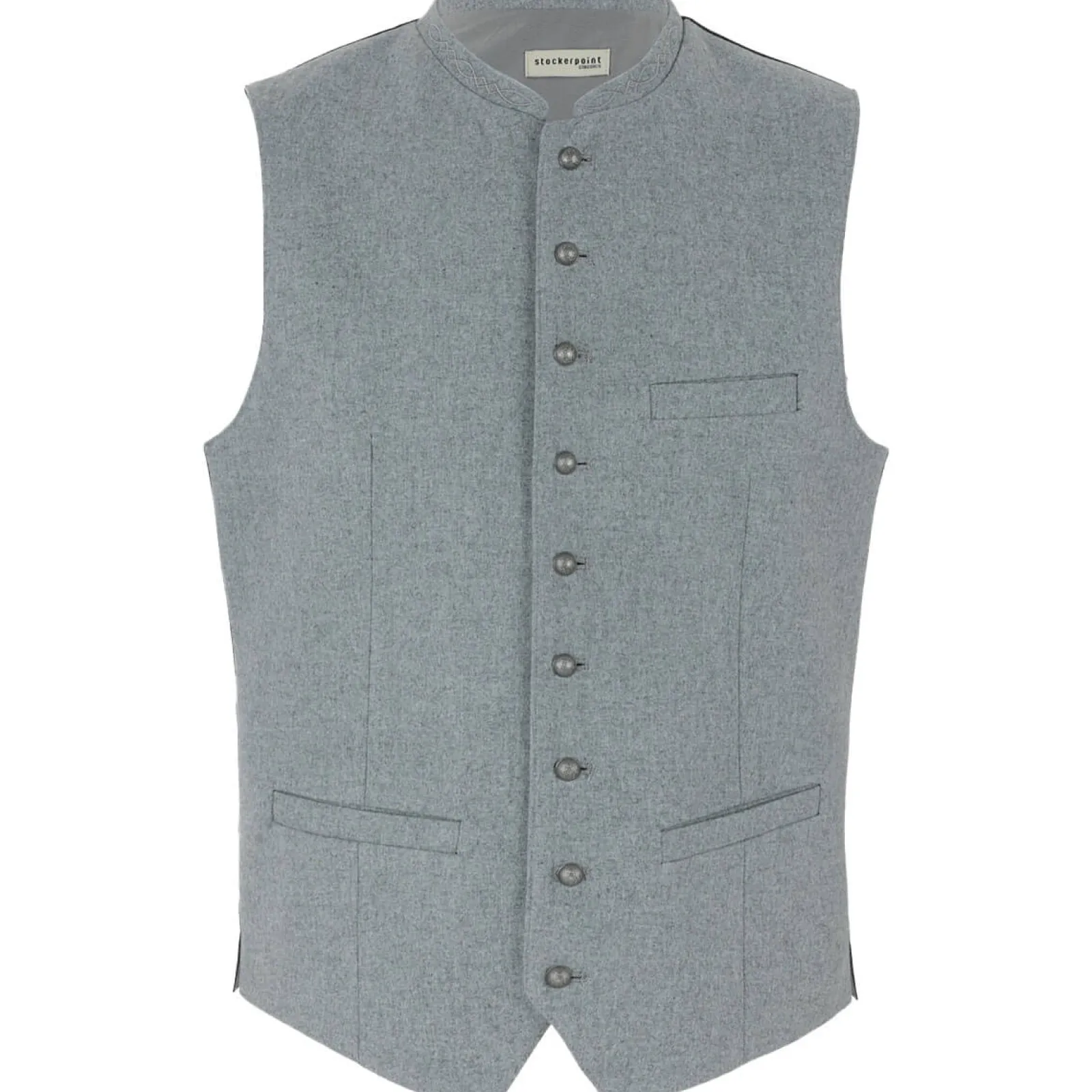 Zillertaler Trachtenwelt Herren Gilet "David", Hell Grau New