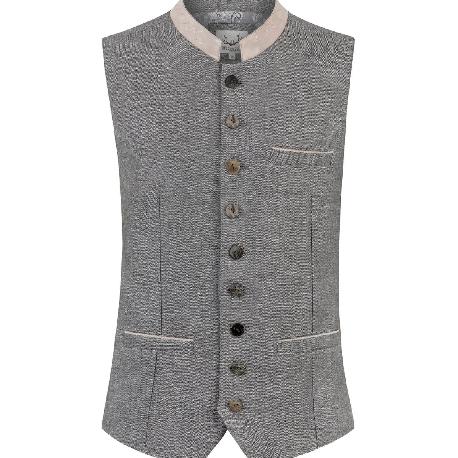 Zillertaler Trachtenwelt Herren Gilet "Domenico", Dunkel Grau Flash Sale