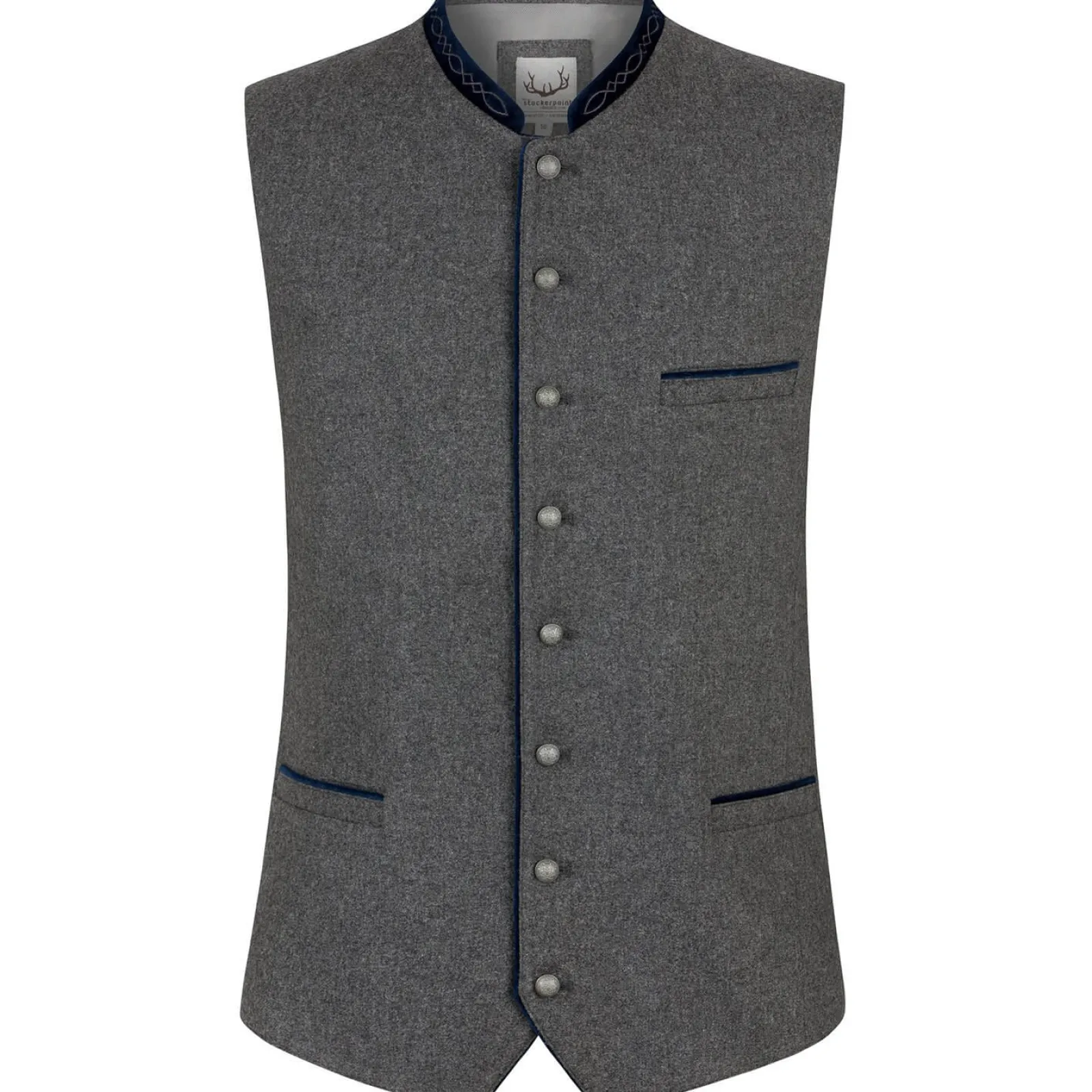 Zillertaler Trachtenwelt Herren Gilet "Fabrizio", -Blau Grau Sale