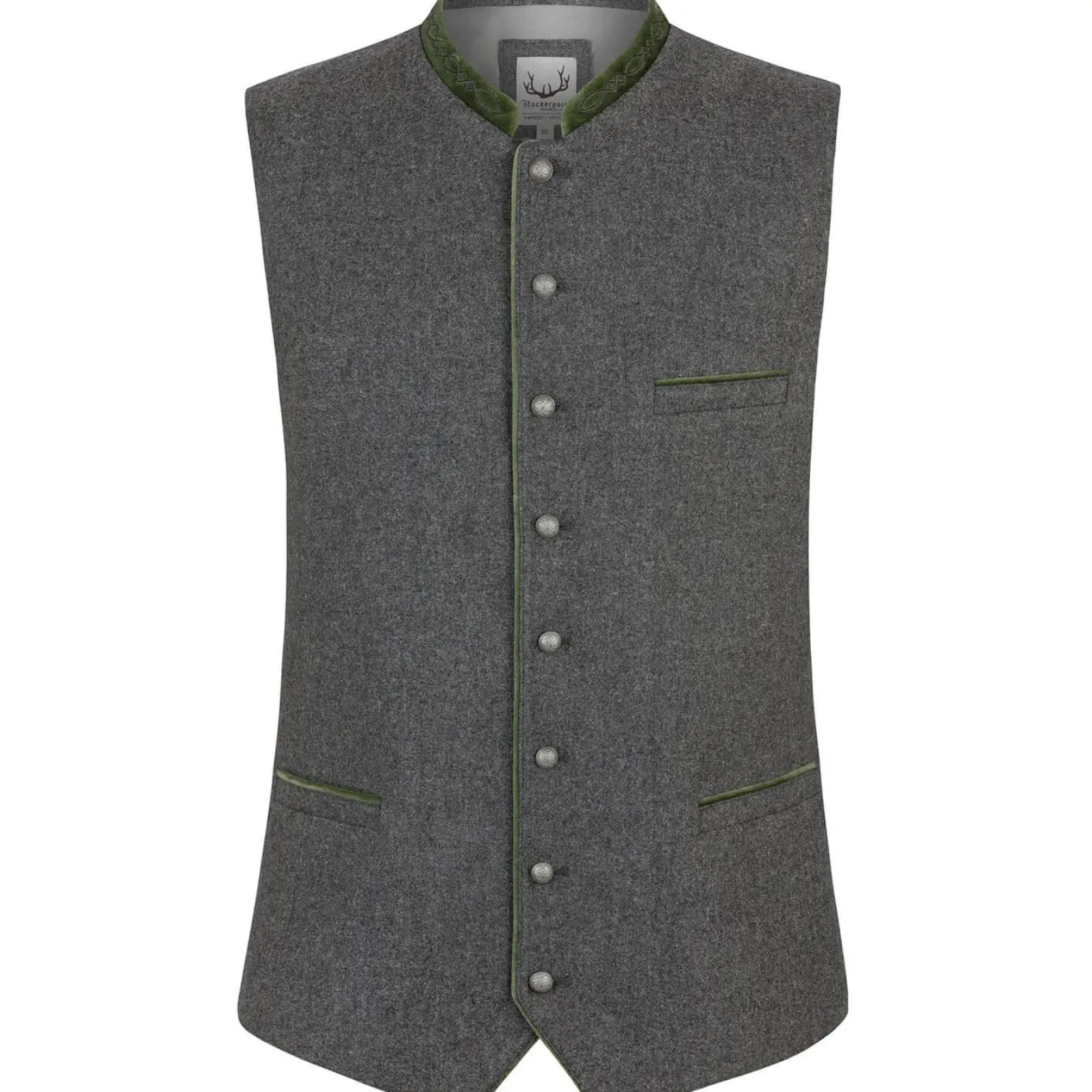 Zillertaler Trachtenwelt Herren Gilet "Fabrizio", -Grün Grau Clearance