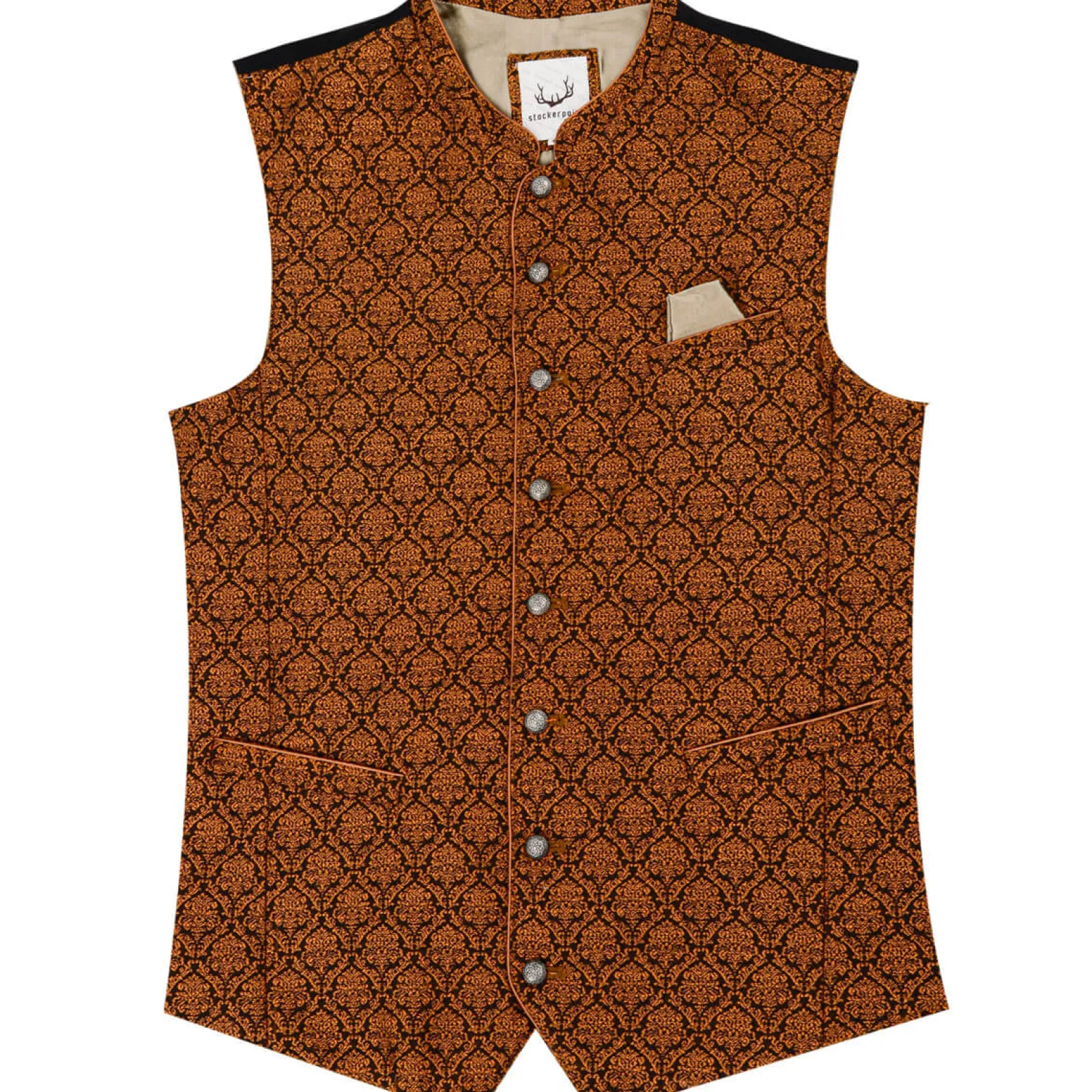 Zillertaler Trachtenwelt Herren Gilet "Gildo", Muskat Braun Best